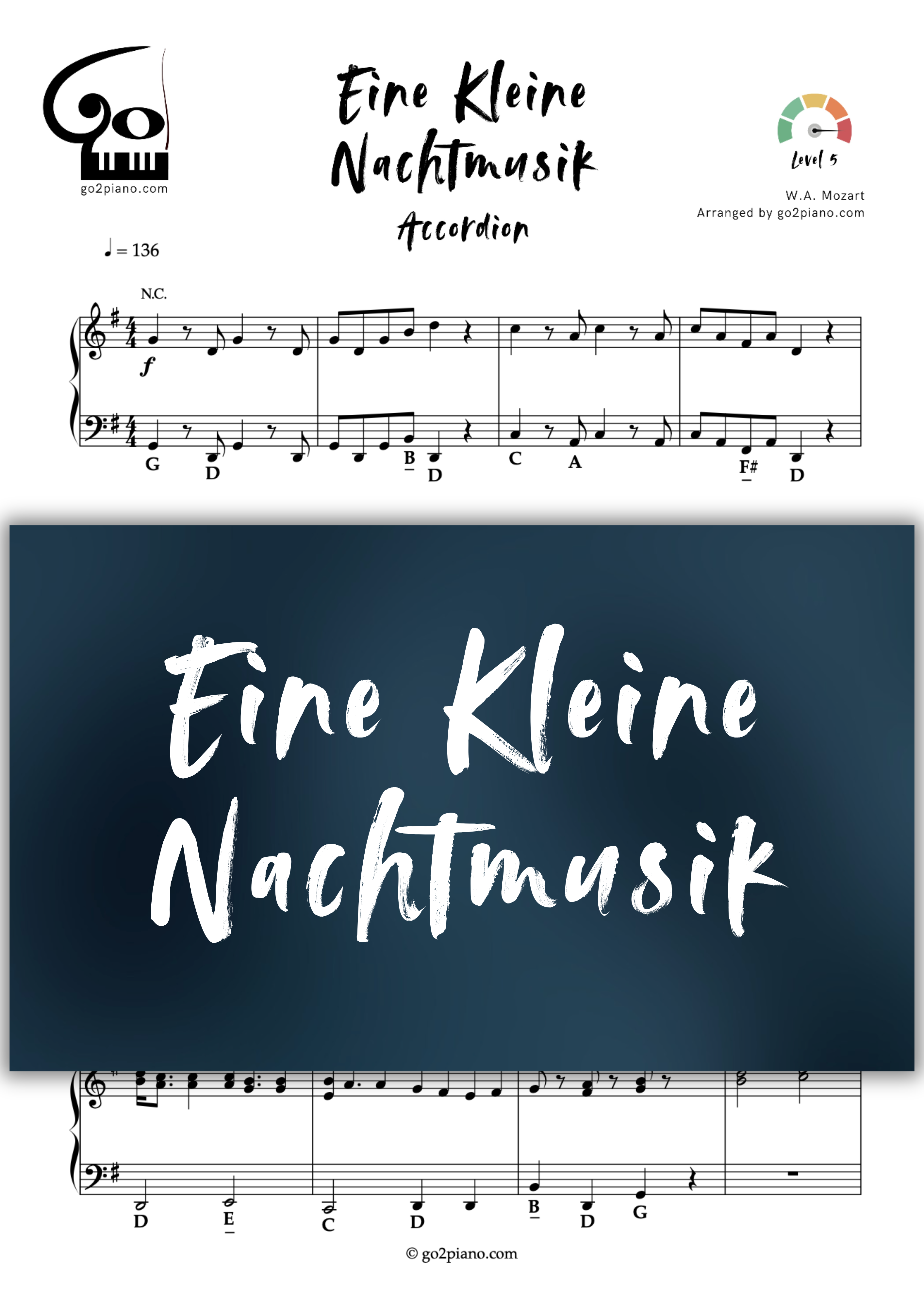 Eine Kleine Nachtmusik - Accordéon - Niveau 5 Go2Piano