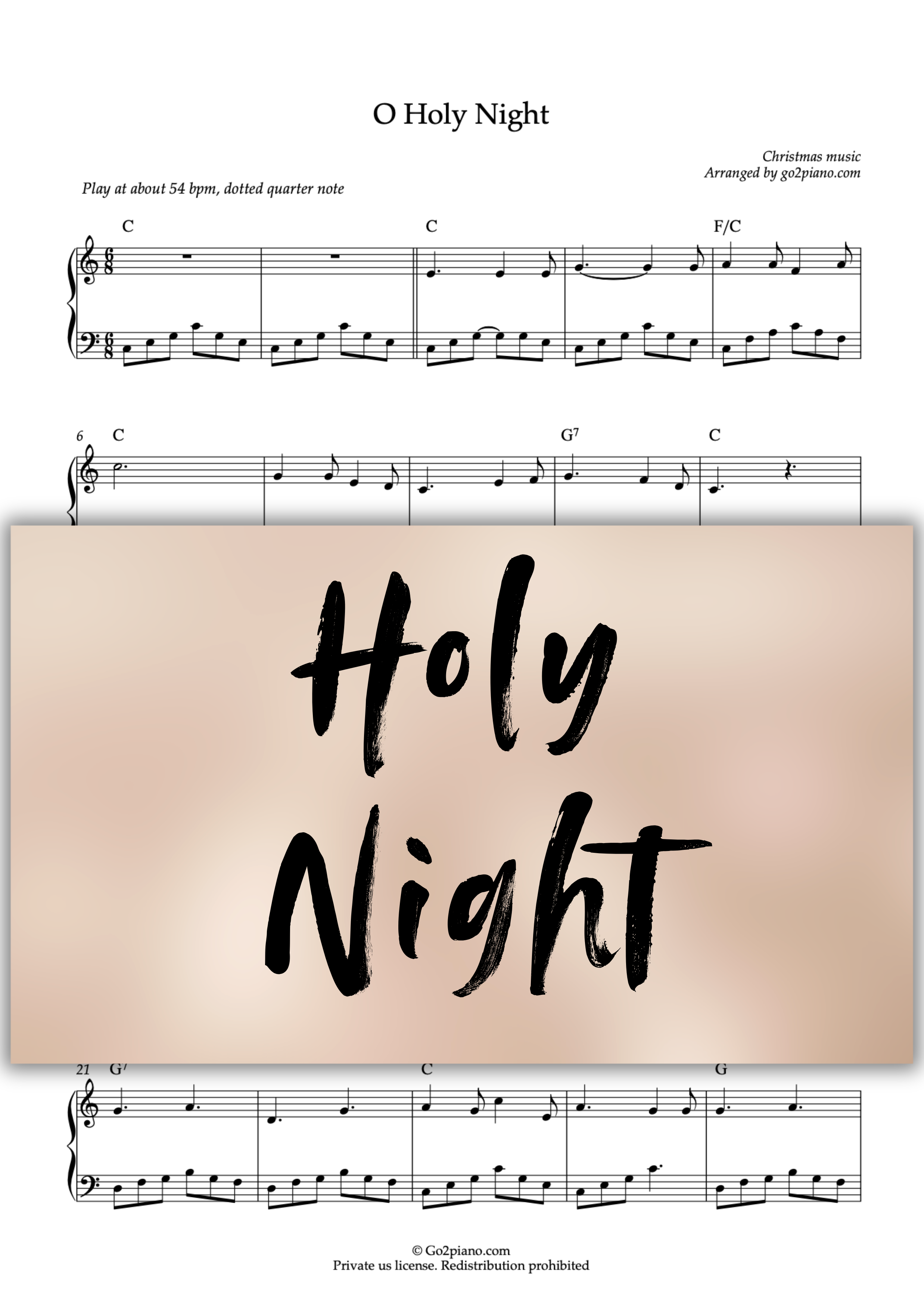 Minuit Chrétien (Holy Night) Go2Piano