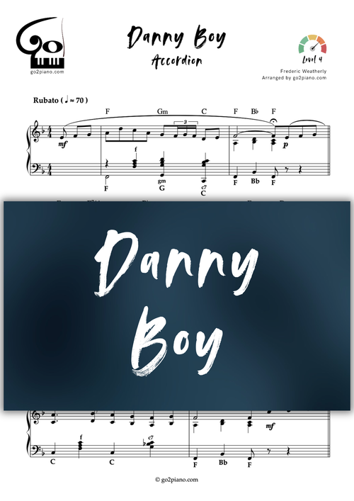 Danny Boy - Accordéon - Plusieurs niveaux disponibles Go2Piano