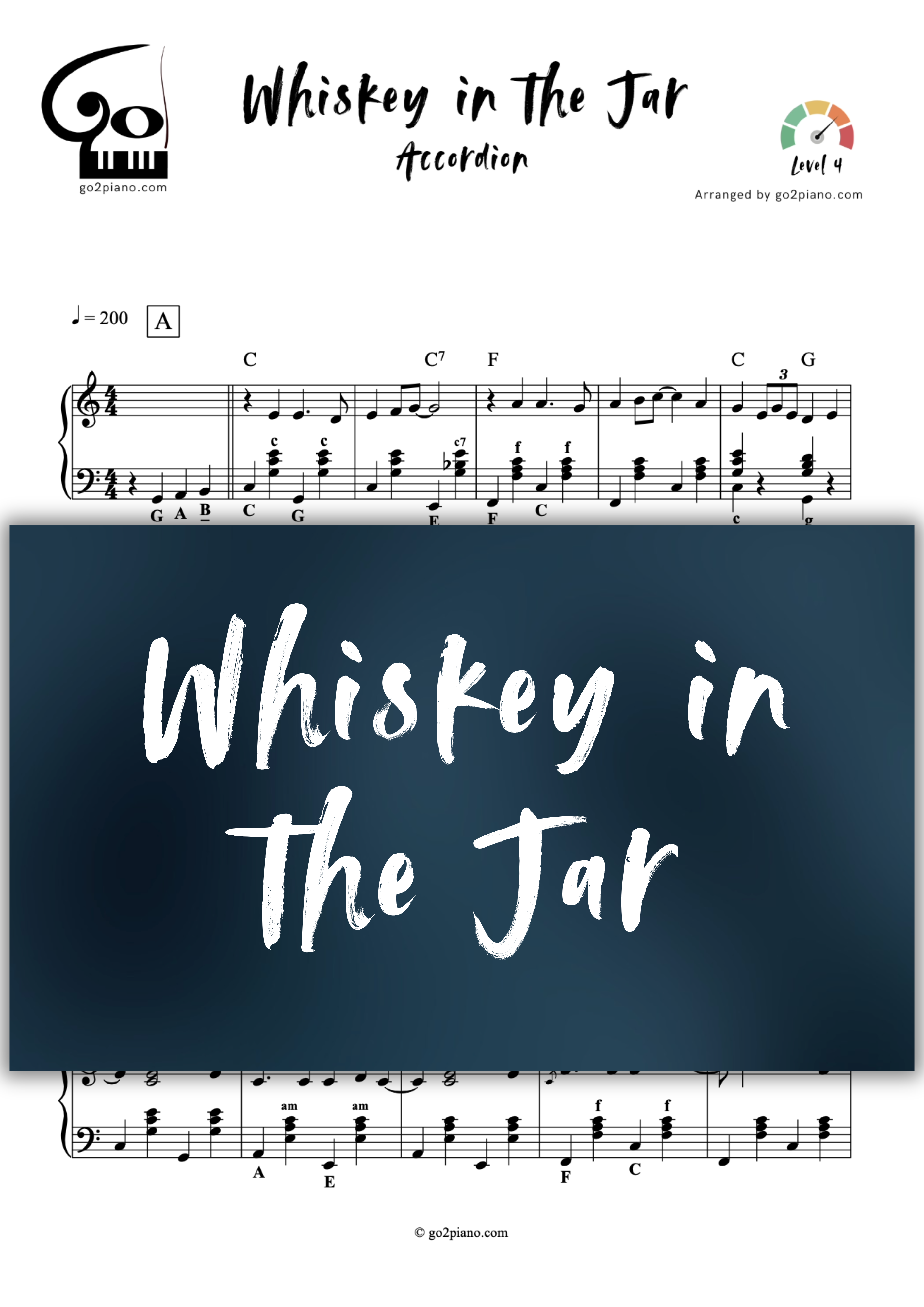 Whiskey in the Jar - Accordéon - Plusieurs niveaux disponibles Go2Piano