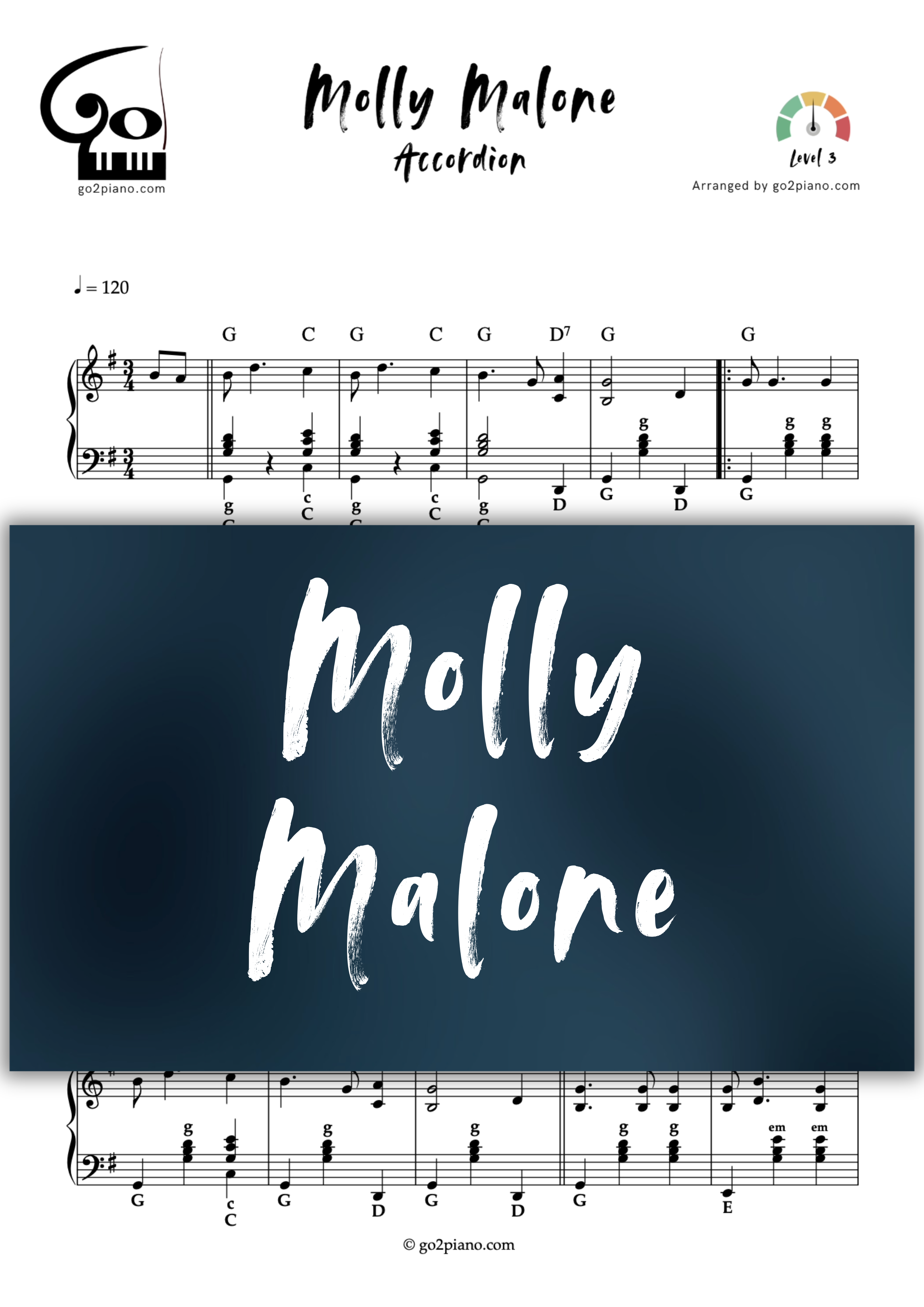 Molly Malone - Accordéon - Niveau 3 Go2Piano