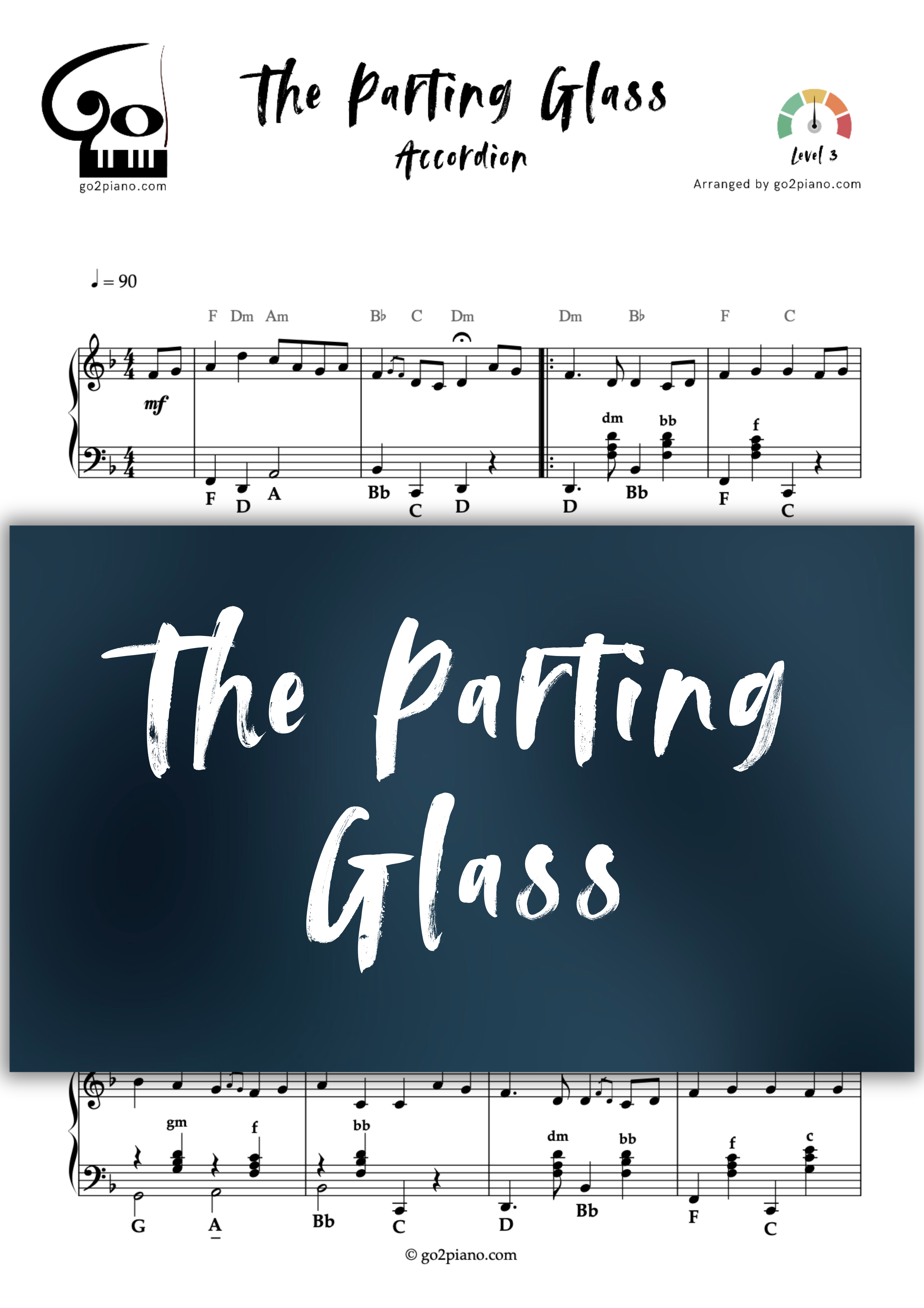The Parting Glass - Accordéon - Niveau 3 Go2Piano