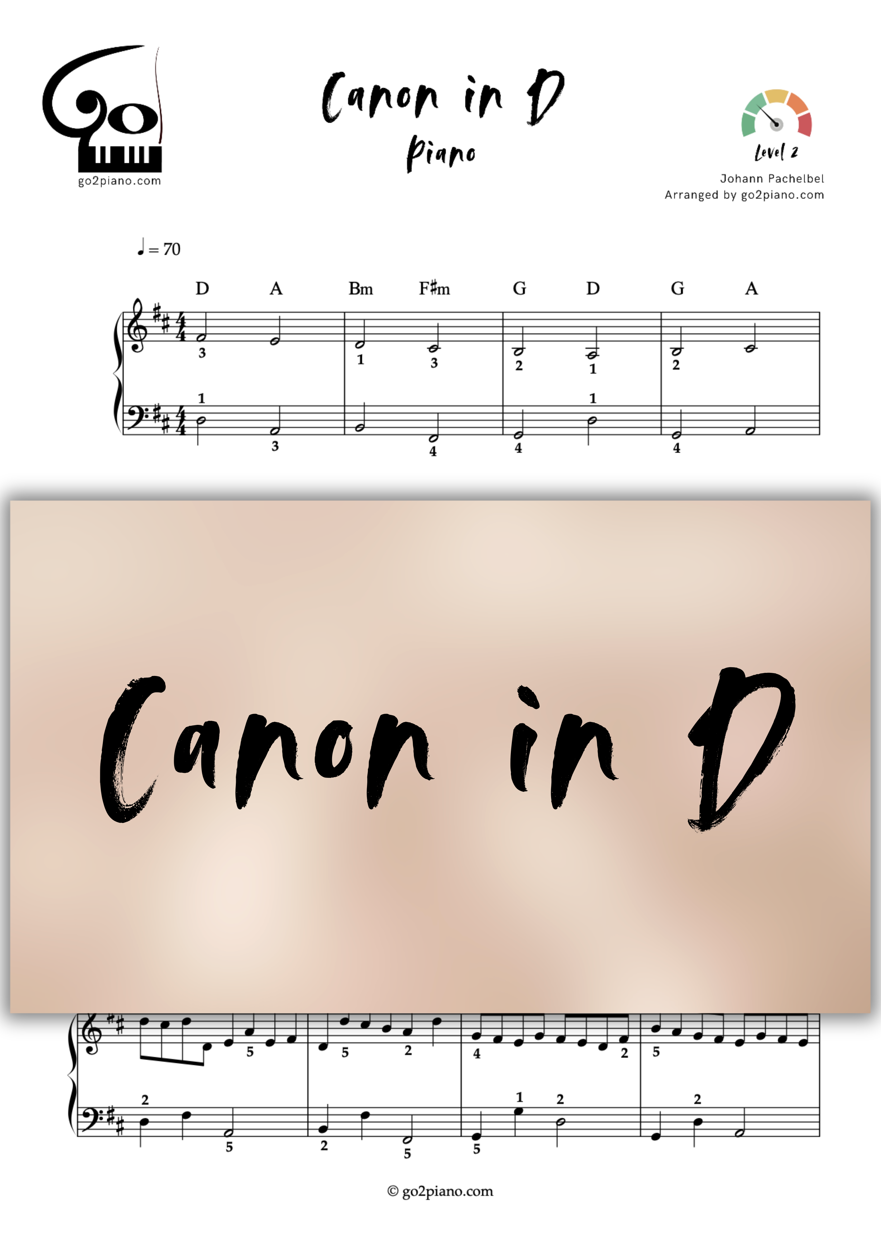 Canon en Ré Majeur Go2Piano