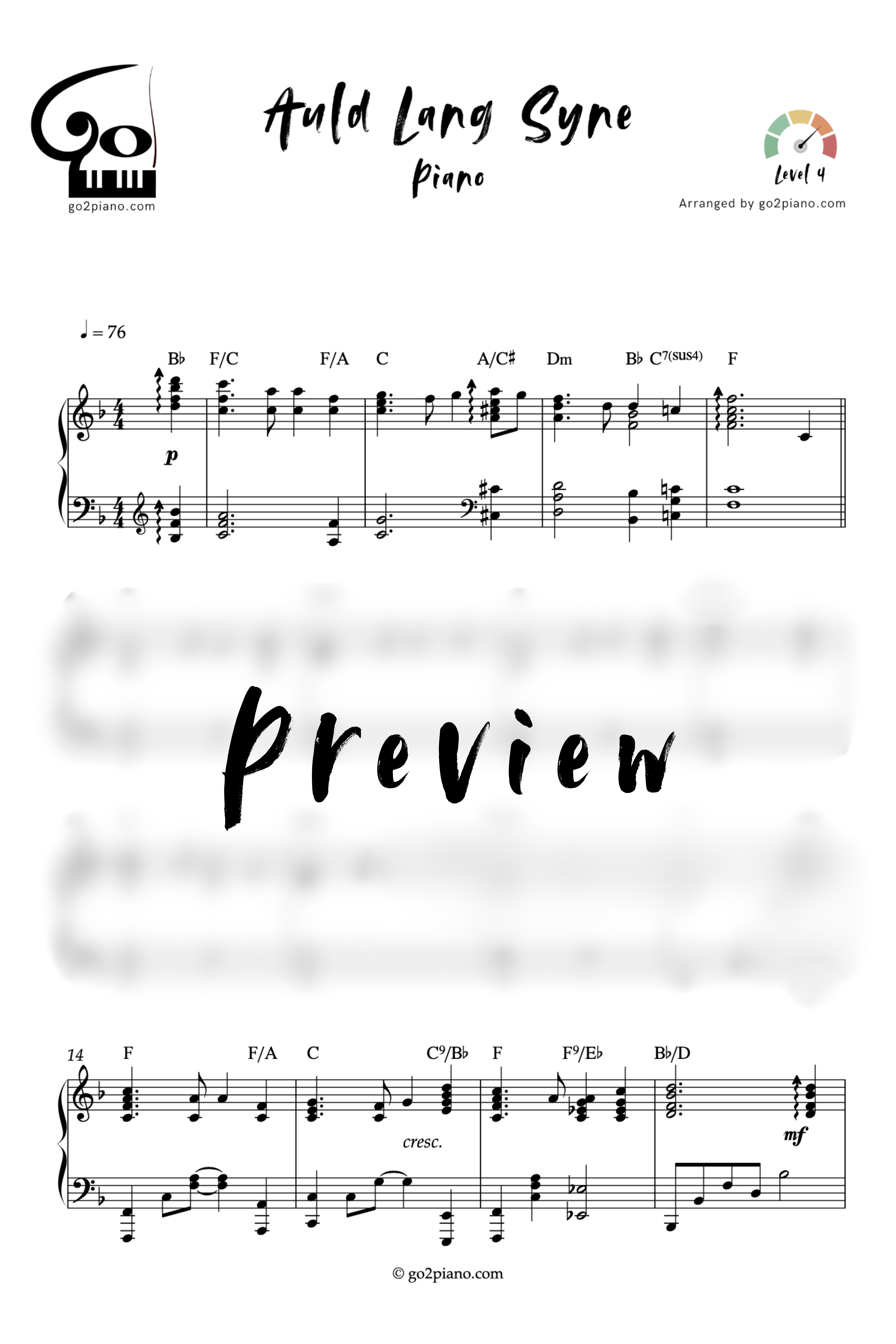 Auld Lang Syne - Piano Go2Piano
