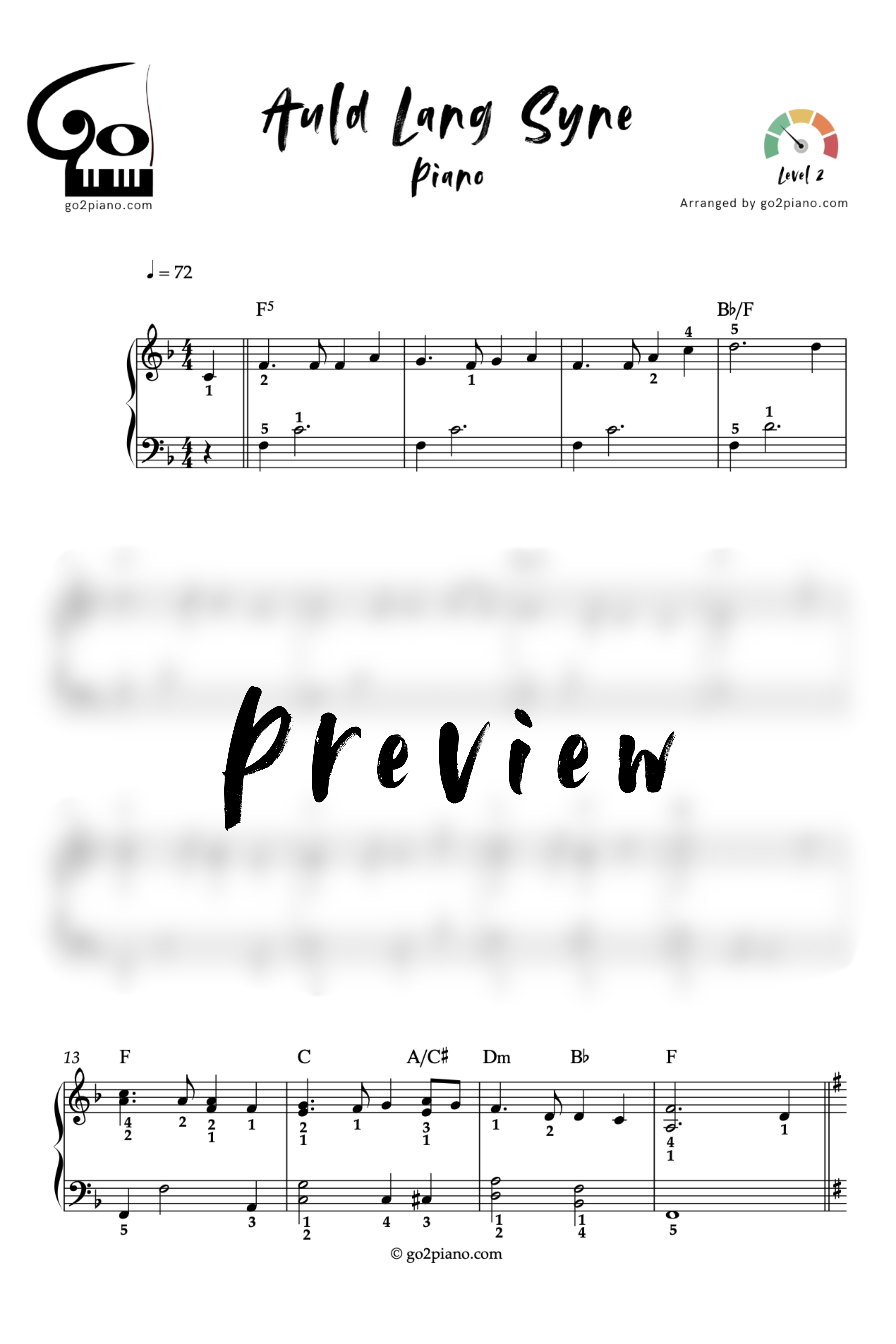Auld Lang Syne - Piano Go2Piano