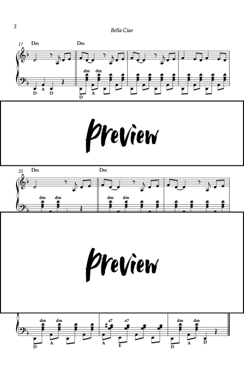 Bella Ciao - Accordéon - Niveau 2