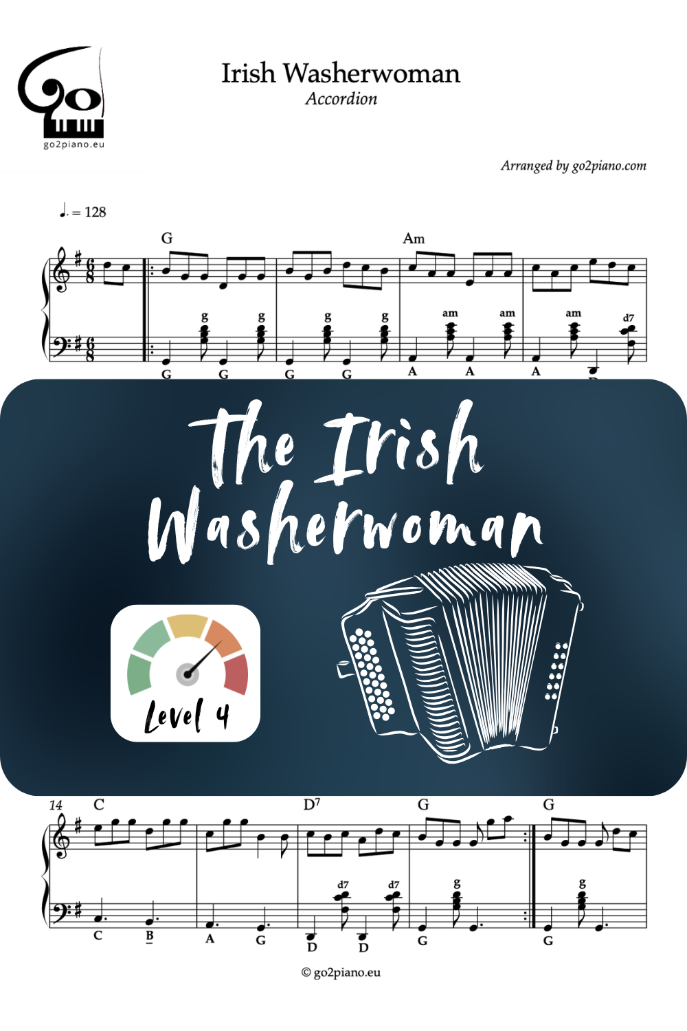 Irish Washerwoman - Accordéon - Niveau 4/5
