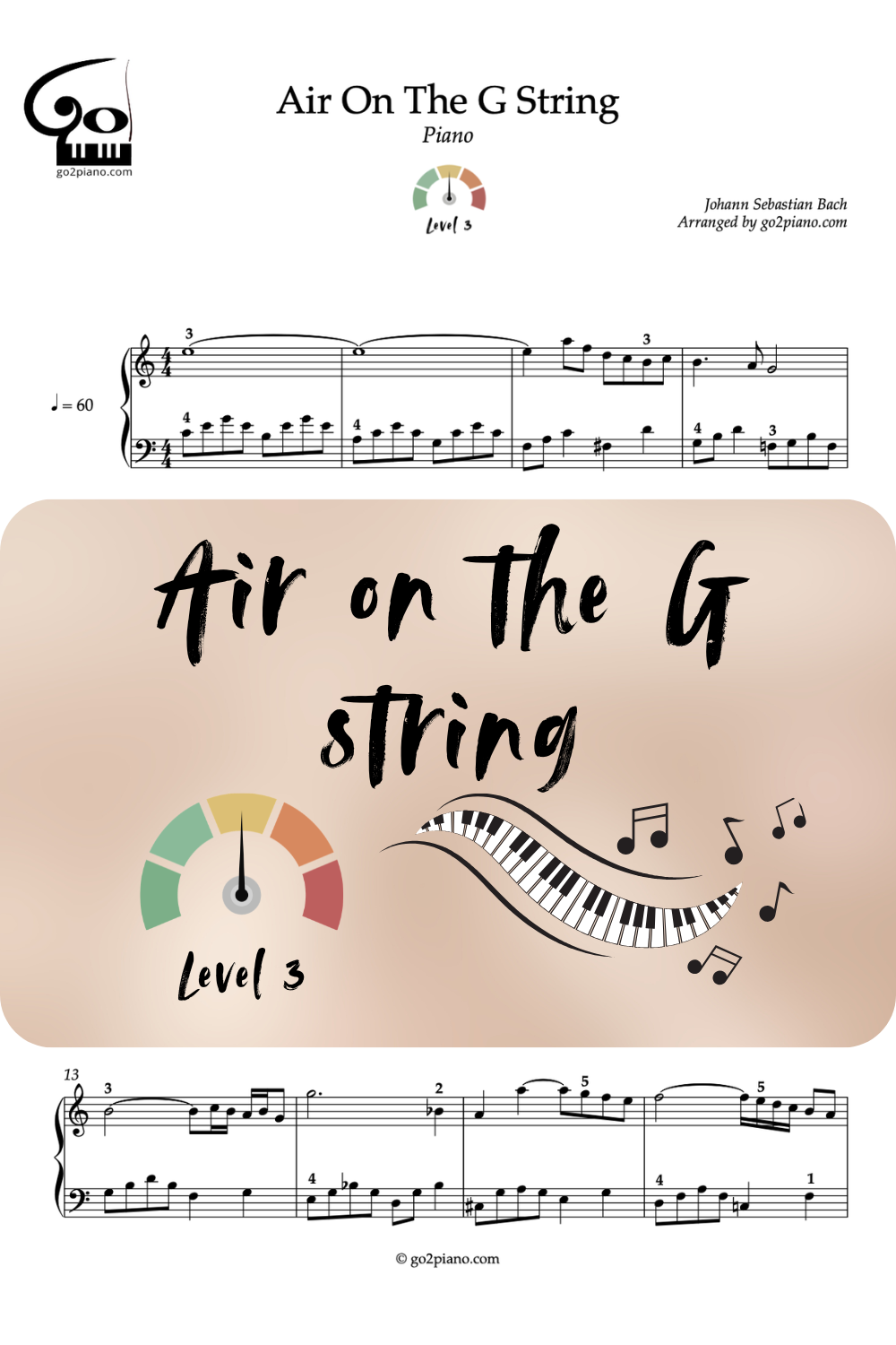 Air sur la Corde de Sol - Piano - Niveau 3/5