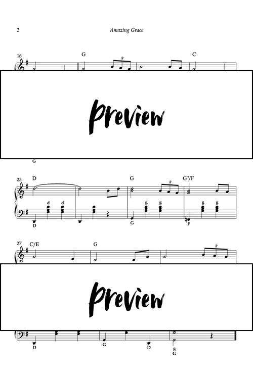 Amazing Grace - Accordéon - Niveau 2