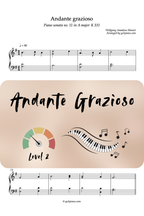 Andante Grazioso - Piano - Niveau 2/5