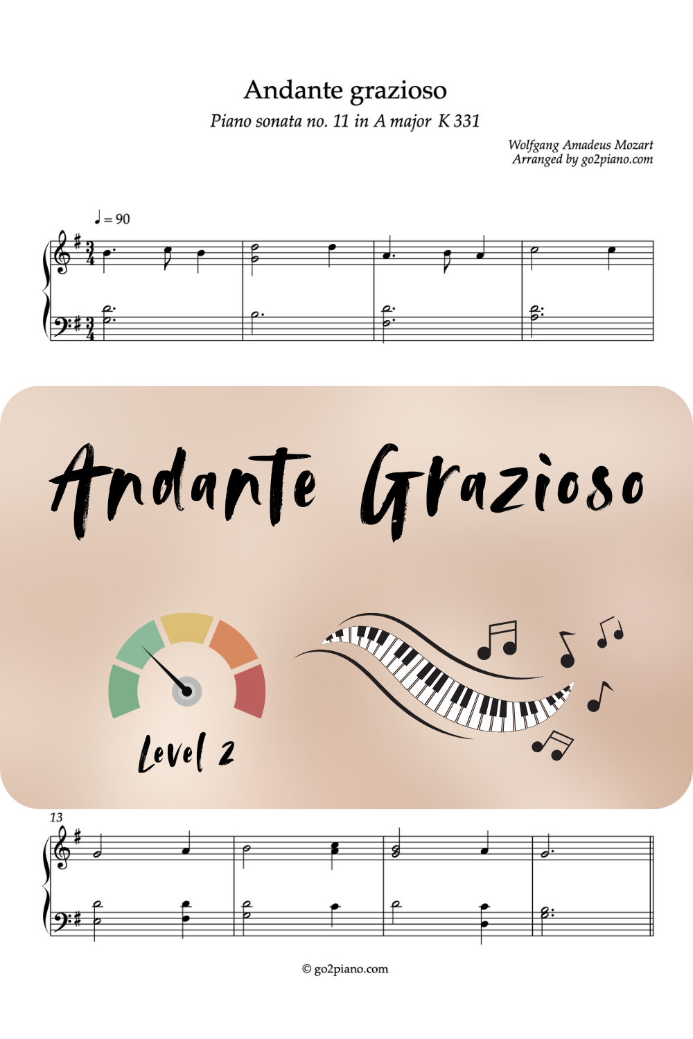 Andante Grazioso - Piano - Niveau 2/5