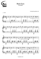 Schwarze Augen – Akkordeon – Stufe 3/5