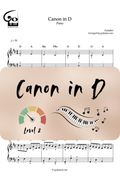 Canon en Ré Majeur - Piano - Niveau 2/5