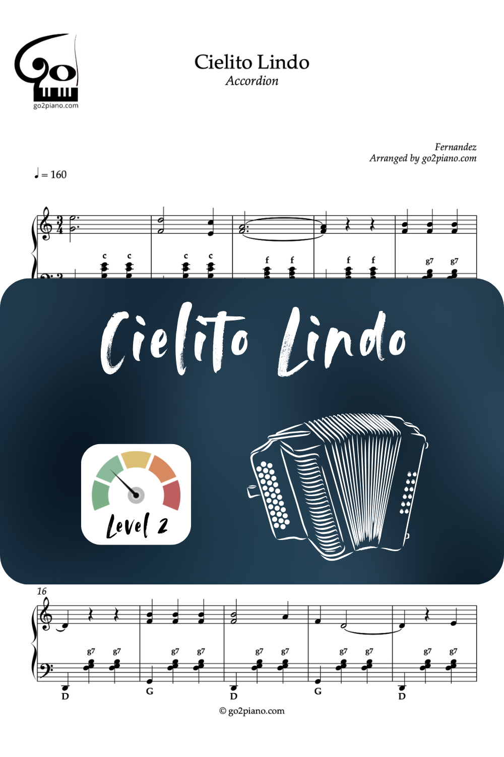 Cielito Lindo - Accordéon - Niveau 2/5