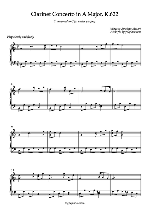 Concerto für Klarinet - Piano - Niveau 2