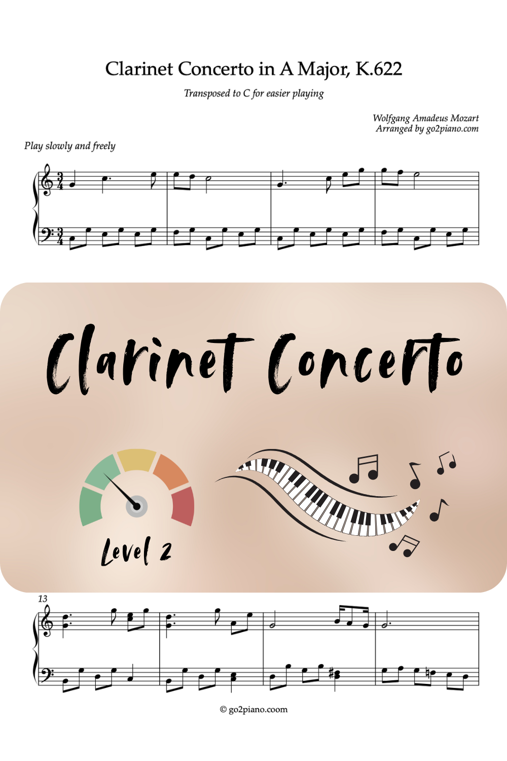 Concerto pour Clarinette - Piano - Niveau 2/5