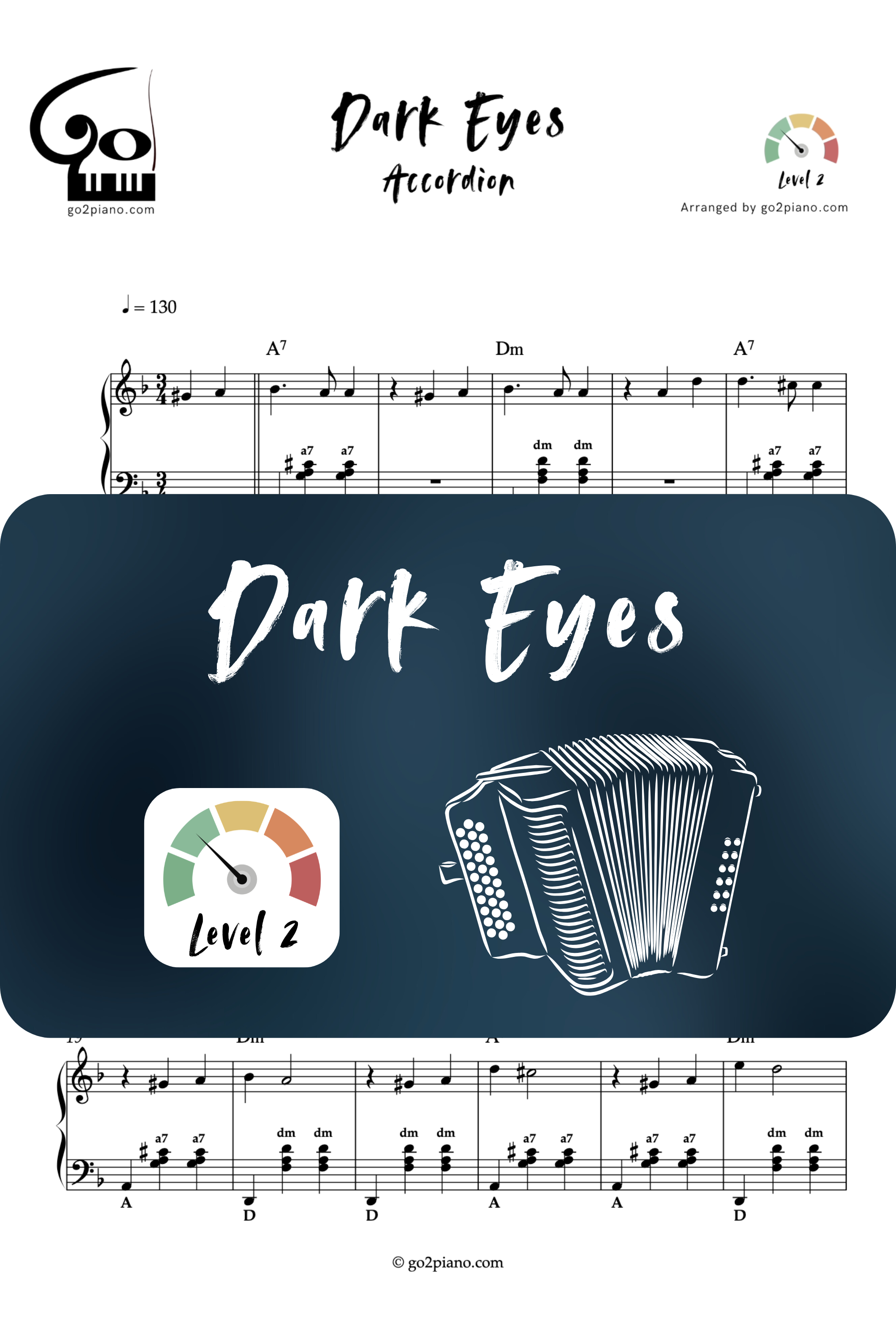 Pack – 10 beliebte Lieder für Akkordeon – Stufe 2
