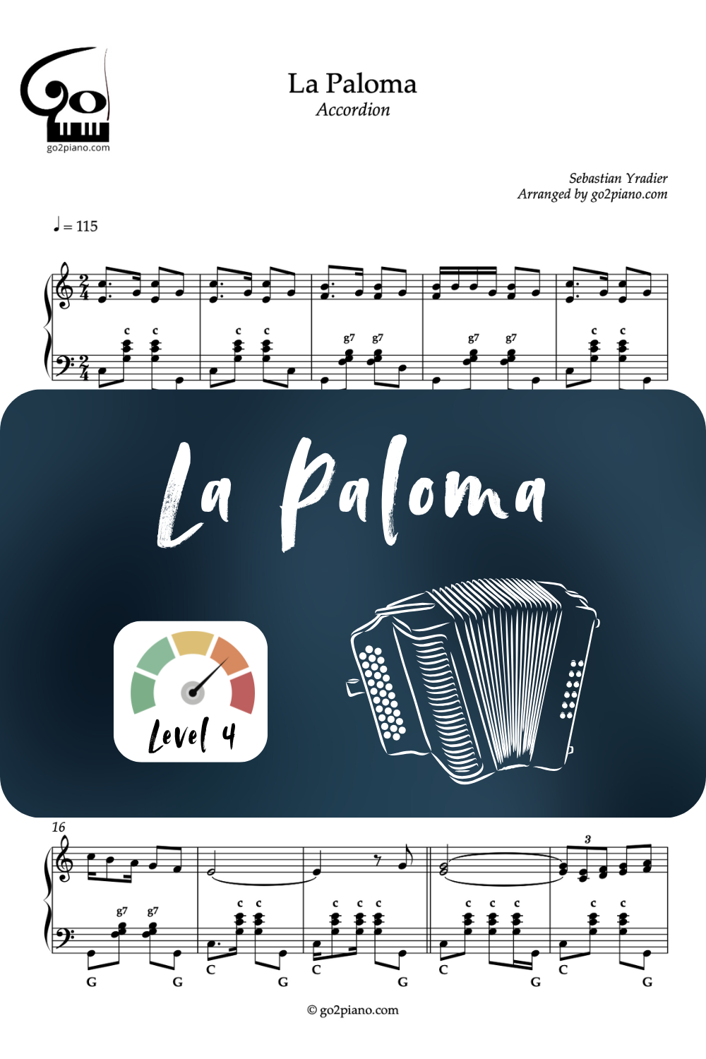 La Paloma - Accordéon - Niveau 4/5