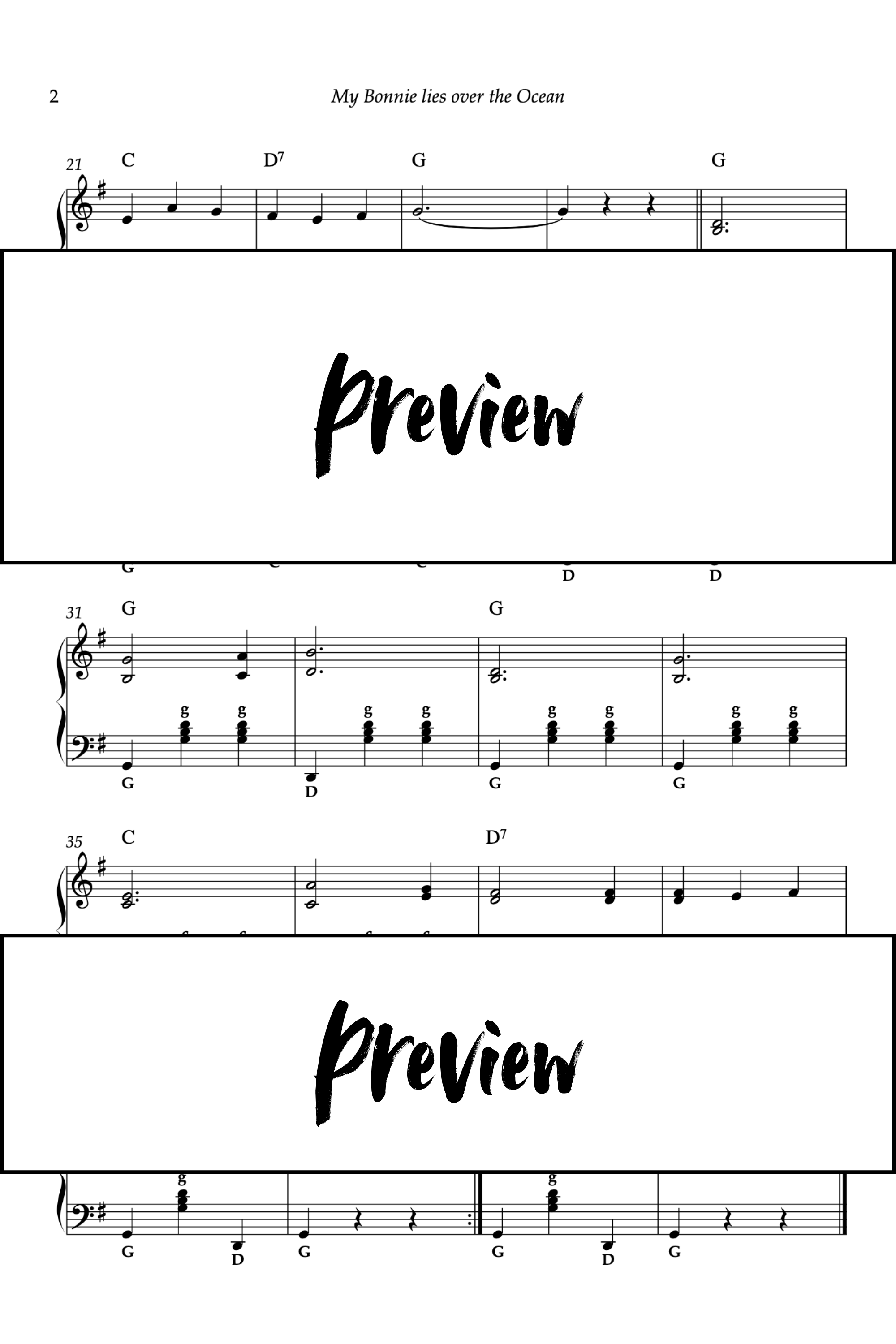 My Bonnie Lies Over the Ocean - Akordeon - Poziom 2