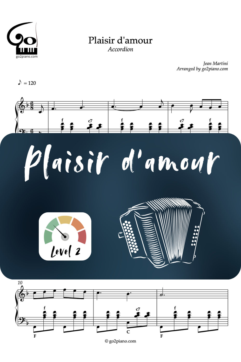 Plaisir d'amour - Accordéon - Niveau 2/5