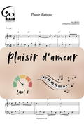 Plaisir d'amour - Piano - Level 2/5