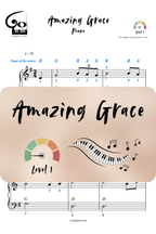 Amazing Grace - Piano - Niveau 1