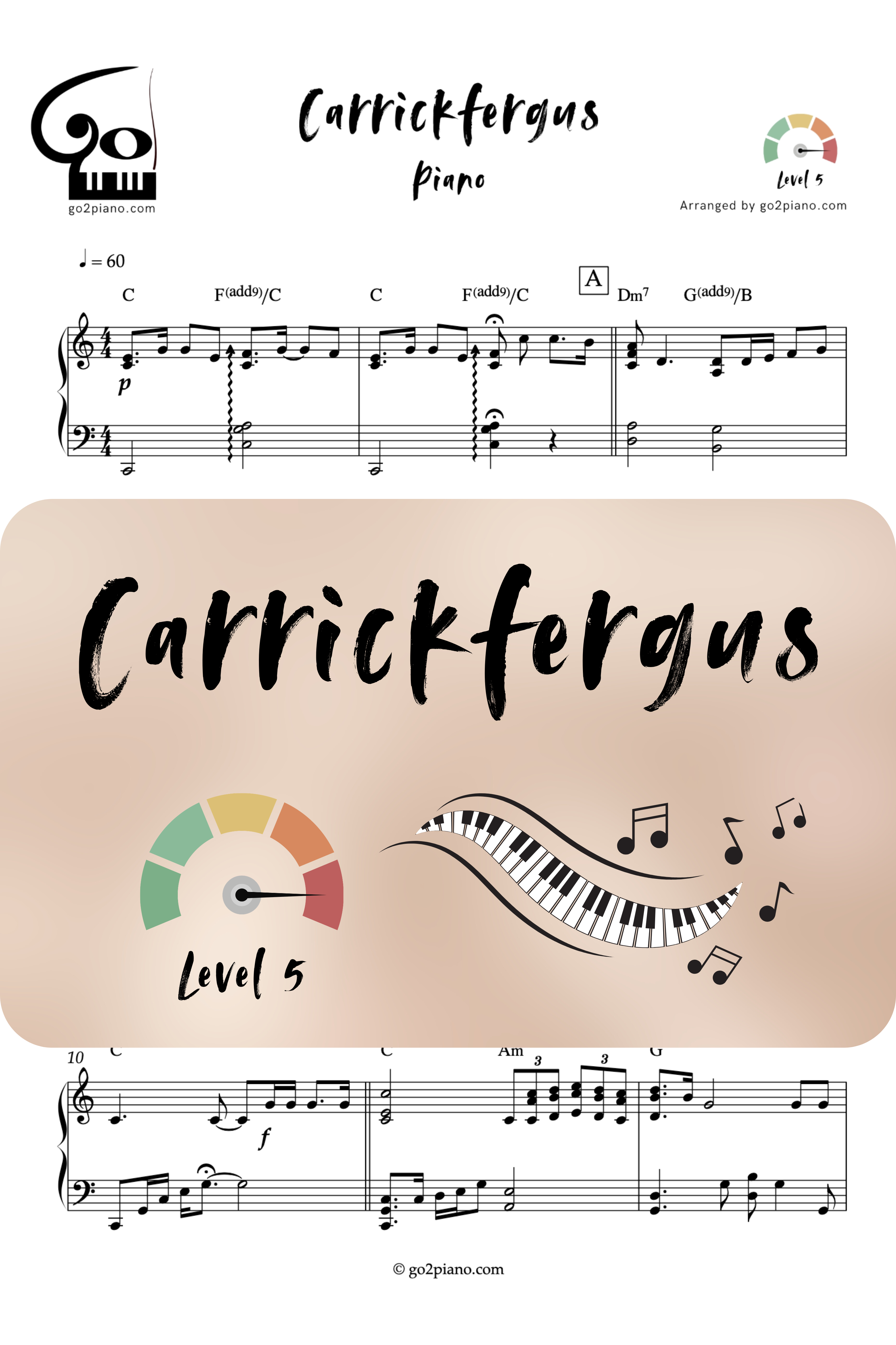 Carrickfergus - Piano - Niveau 5 Go2Piano
