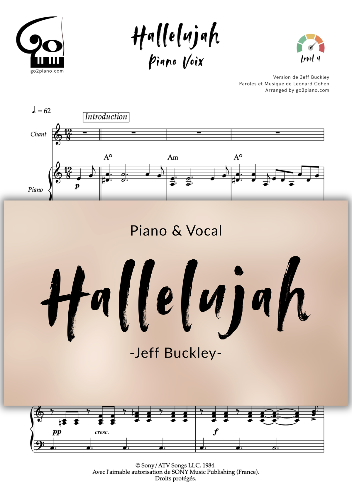 Hallelujah (Buckley, piano-voix) Go2Piano
