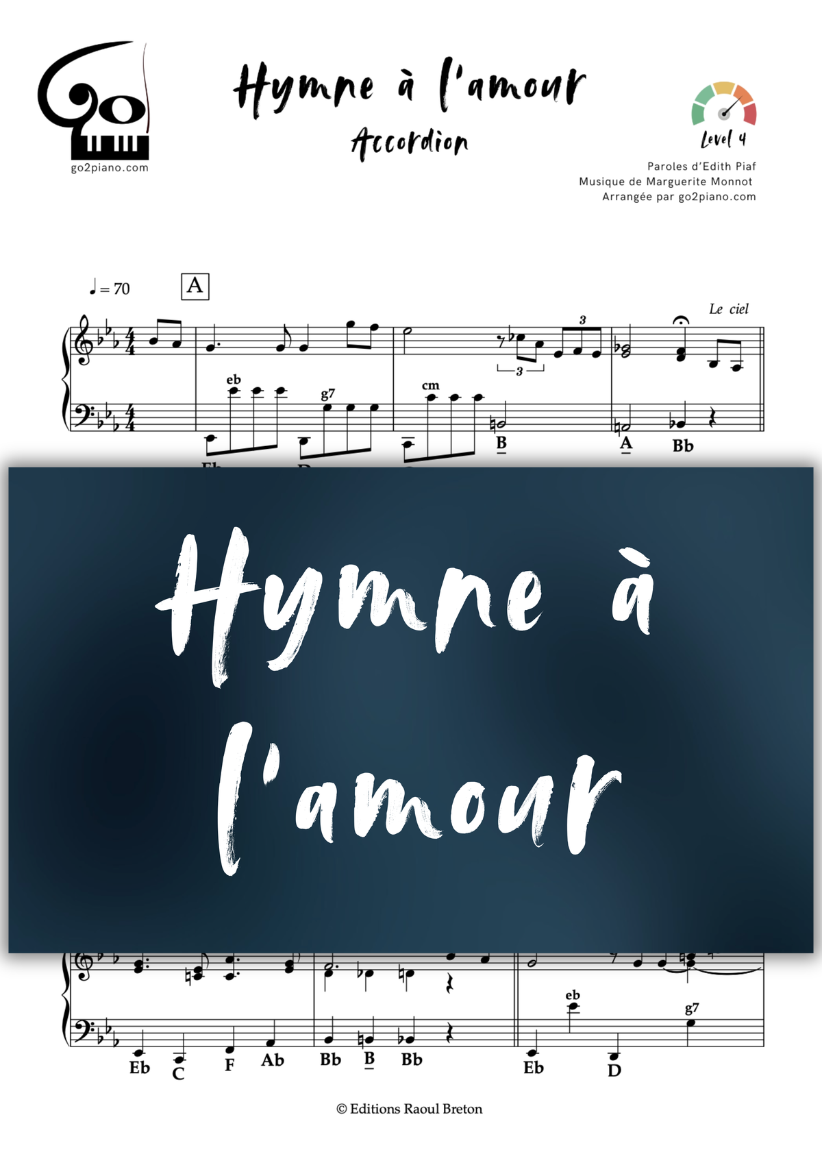 Hymne à l'amour Go2Piano