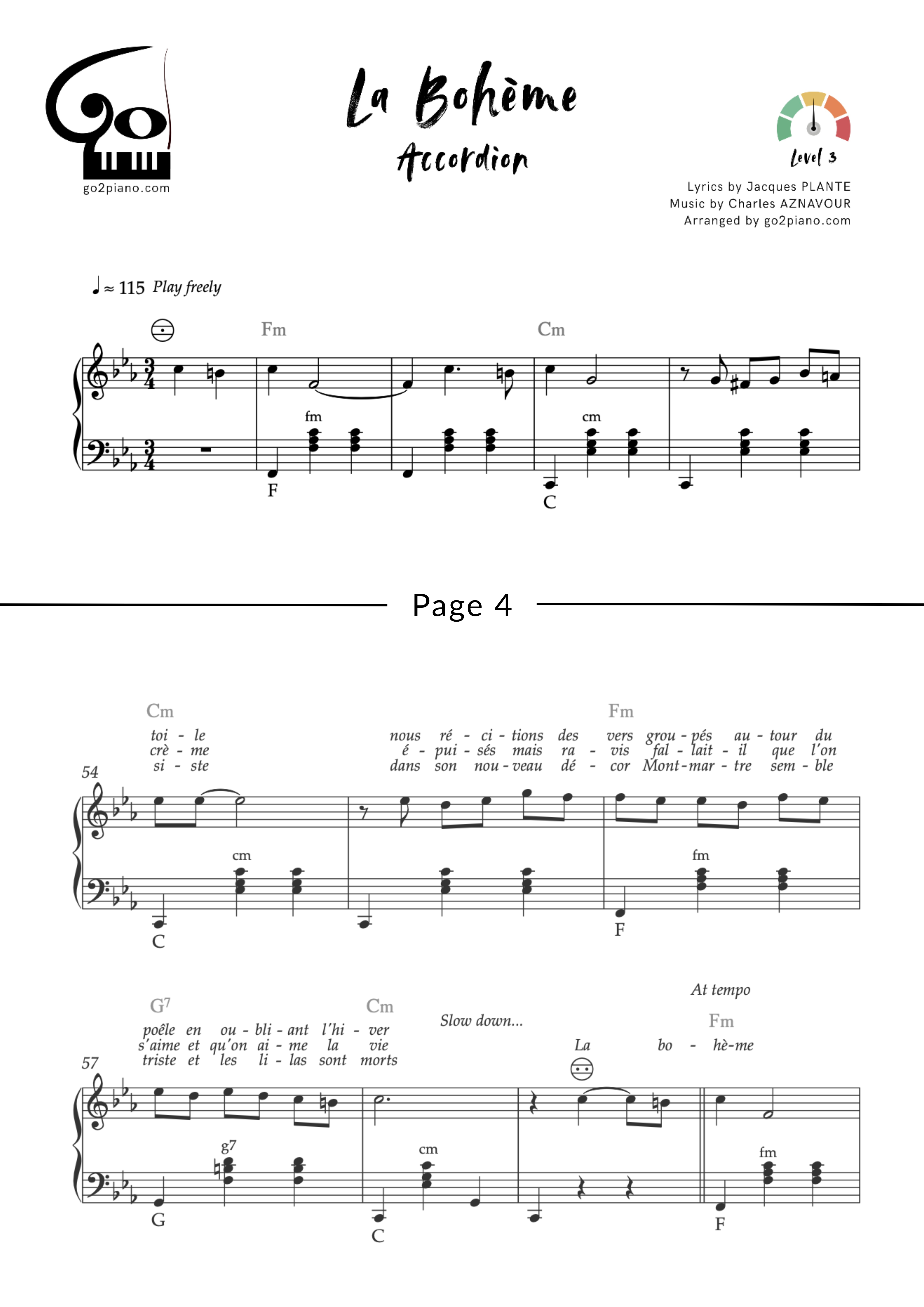 La Bohème Go2Piano