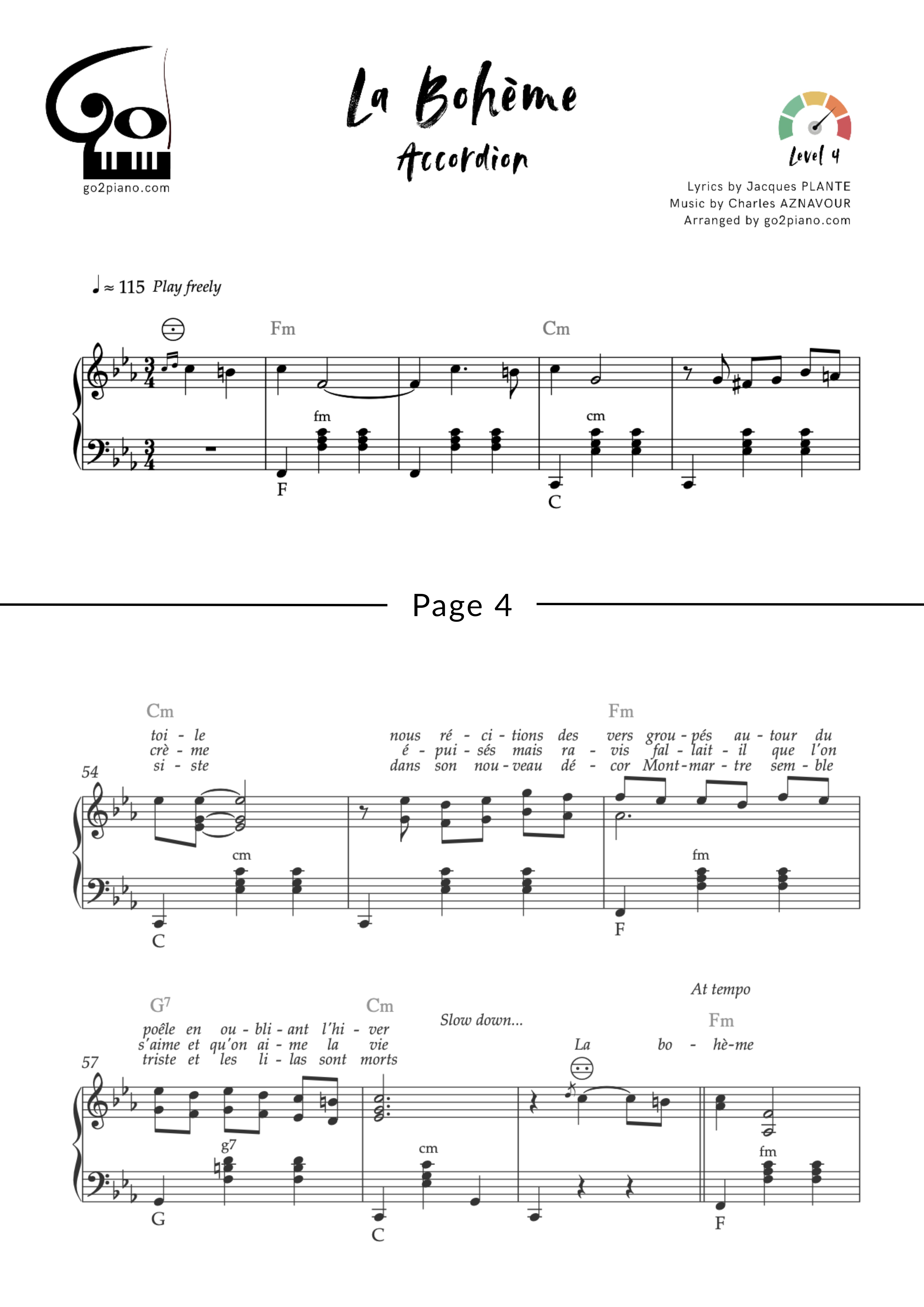 La Bohème Go2Piano
