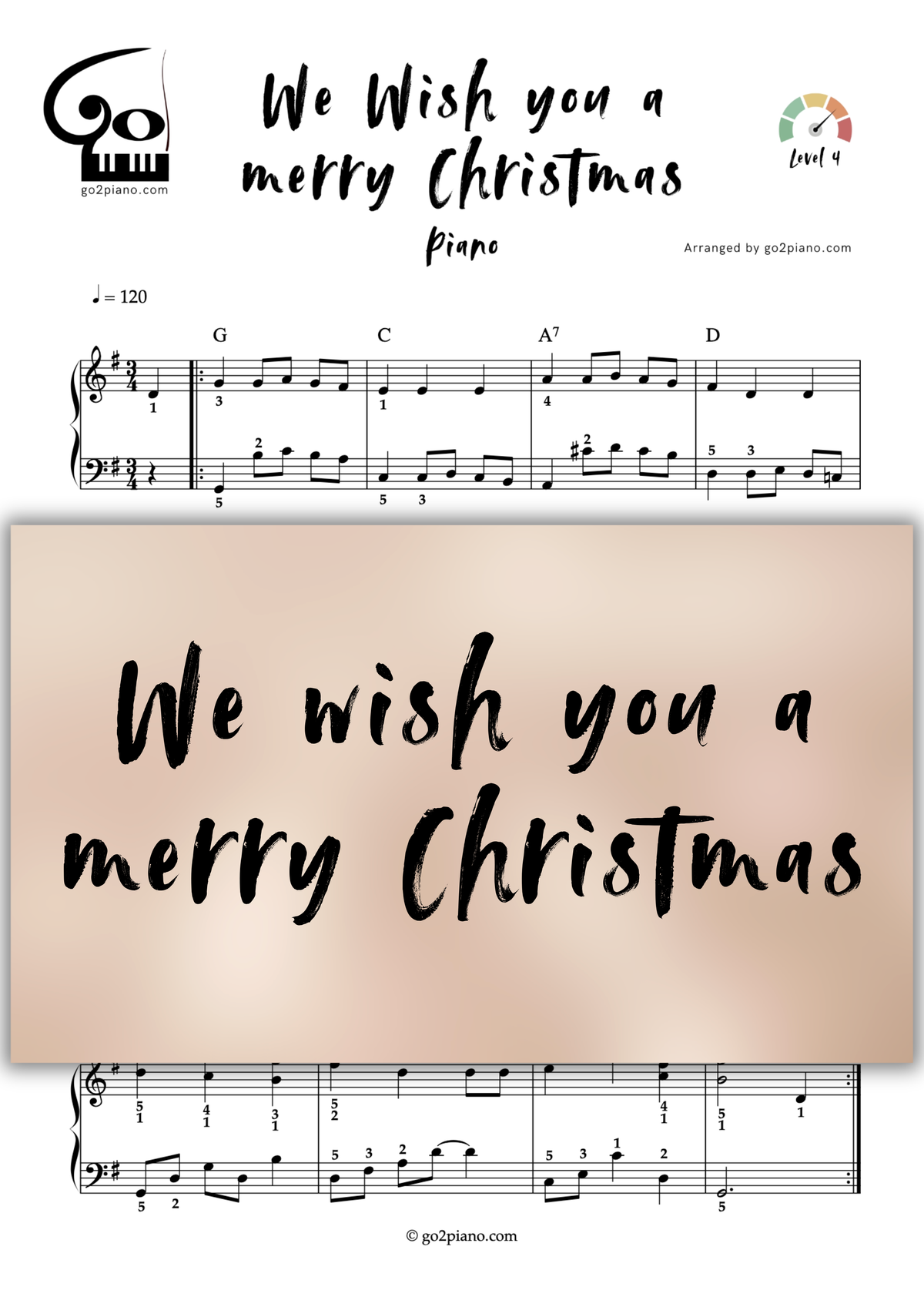 We Wish You a Merry Christmas Go2Piano