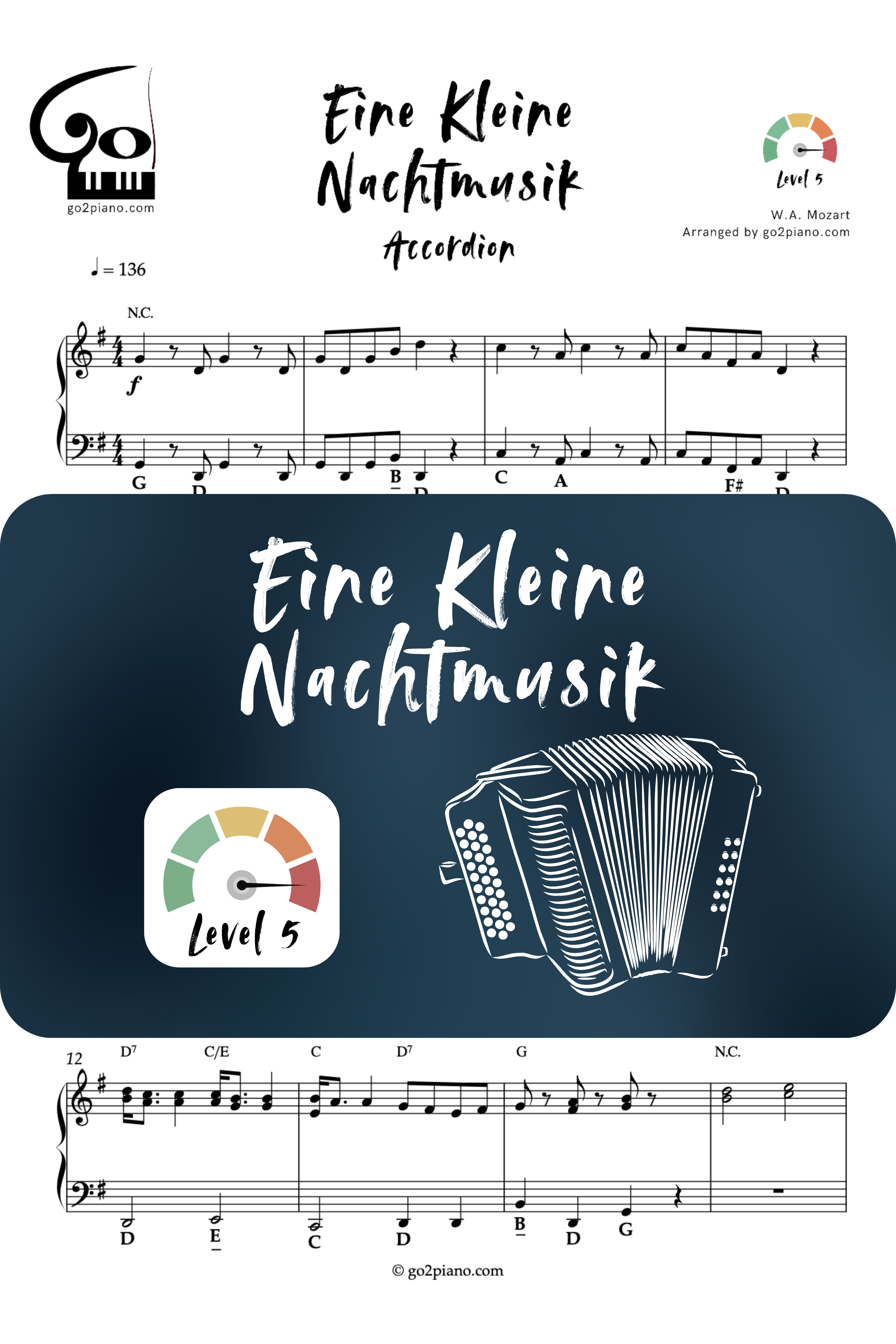 Eine Kleine Nachtmusik - Accordéon - Niveau 5 Go2Piano