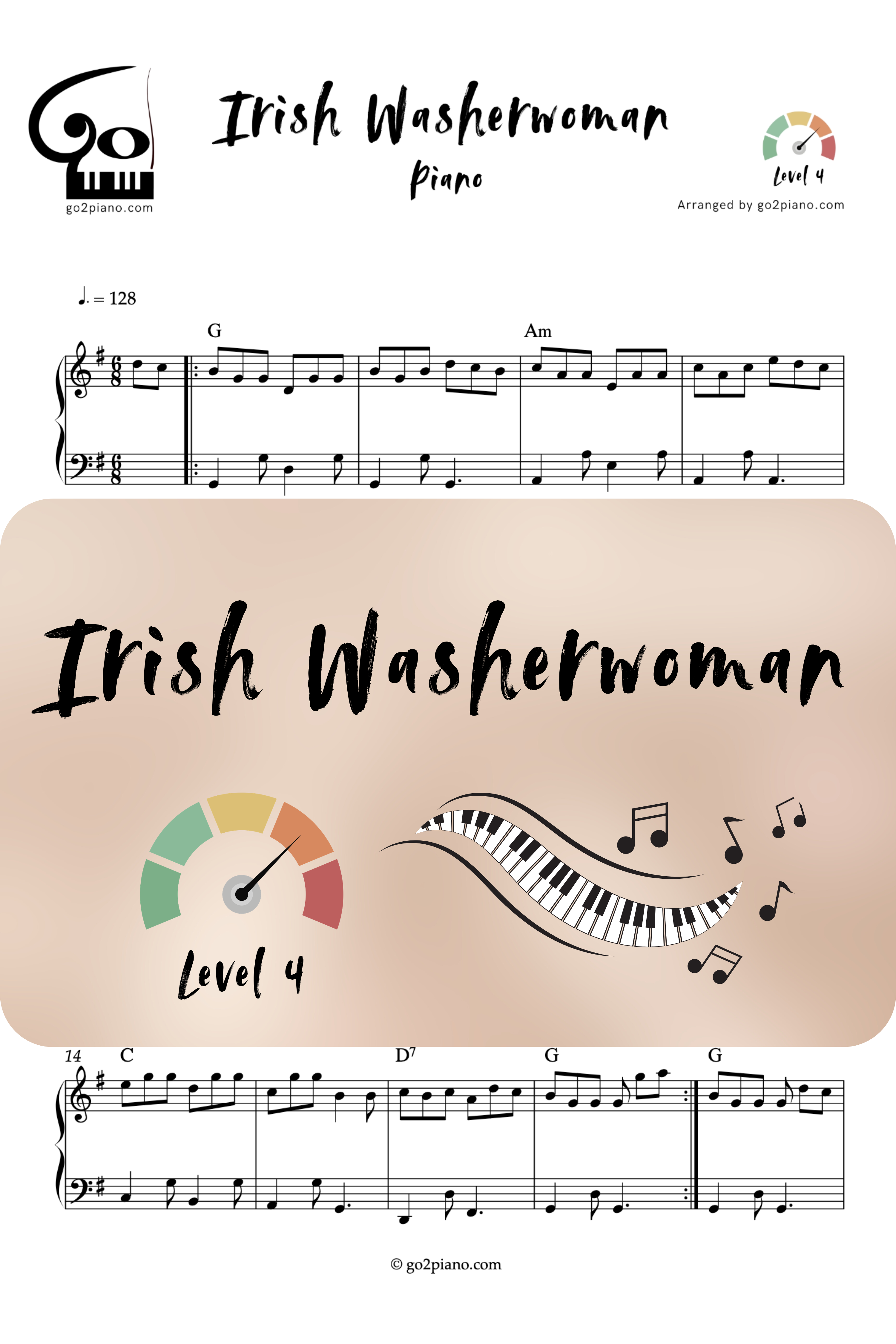 Irish Washerwoman - Piano - Niveau 4 Go2Piano