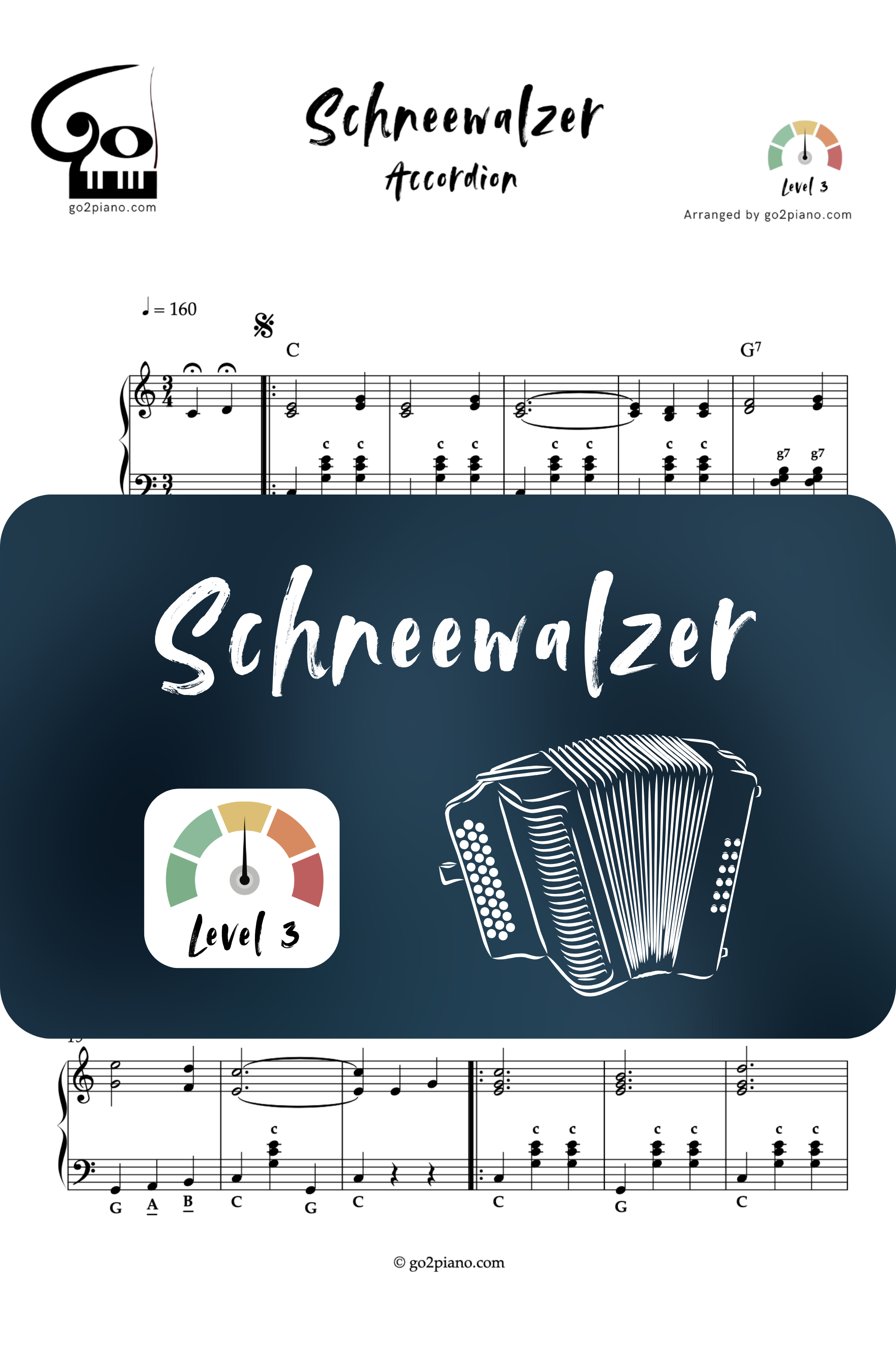 Valse des Neiges - Accordéon - Niveau 3