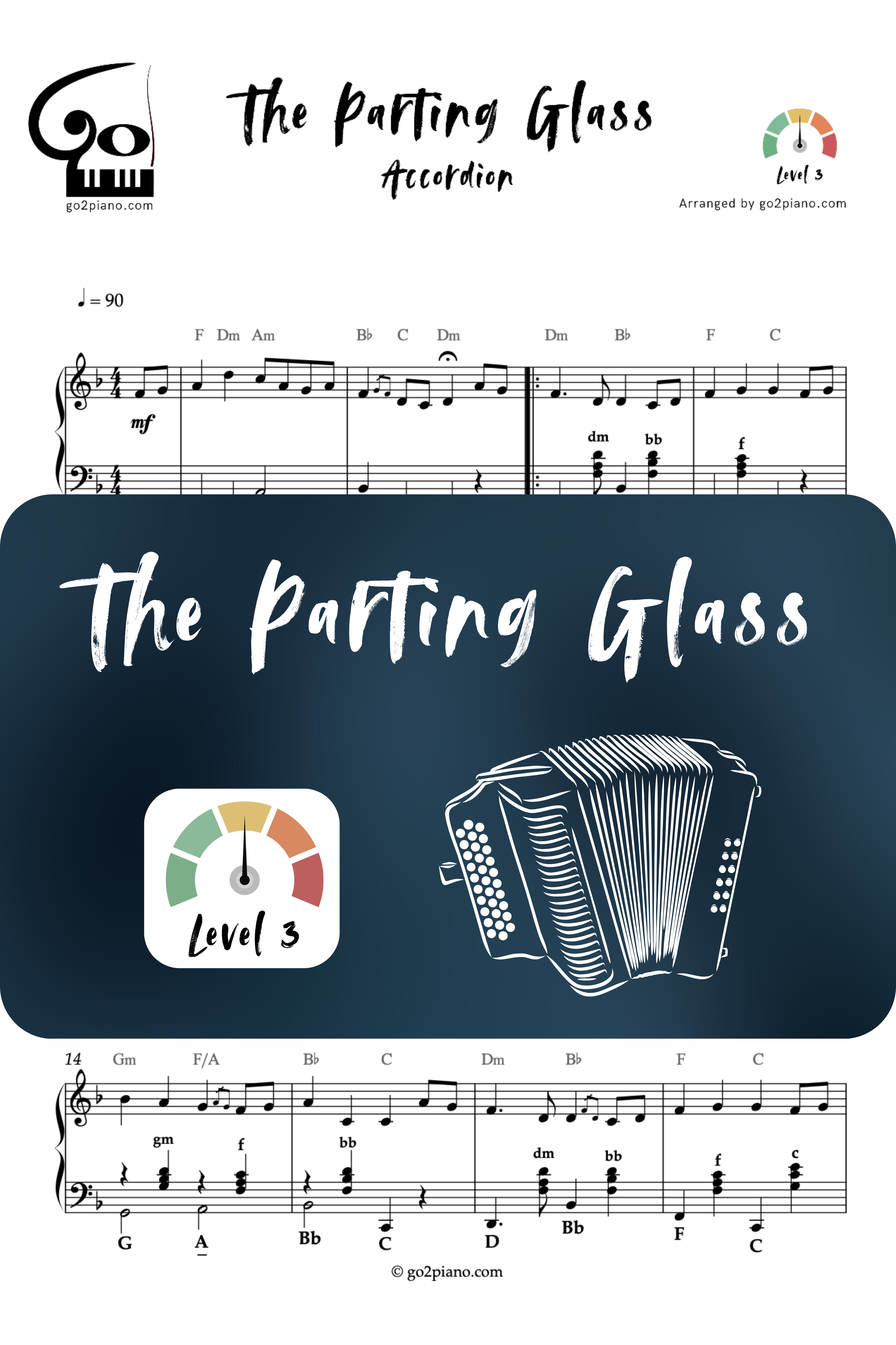 The Parting Glass - Accordéon - Niveau 3 Go2Piano
