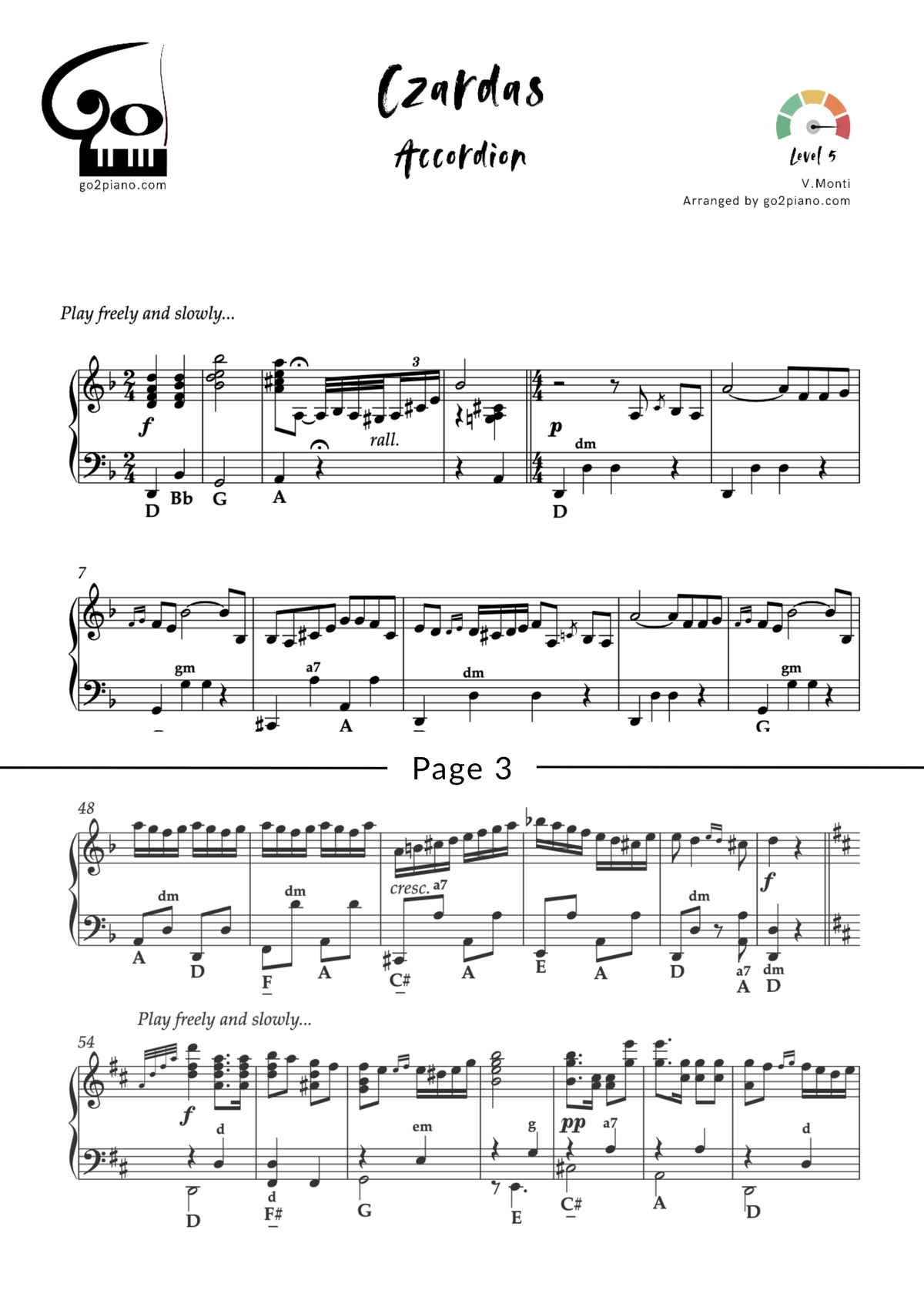 Czardas Go2Piano
