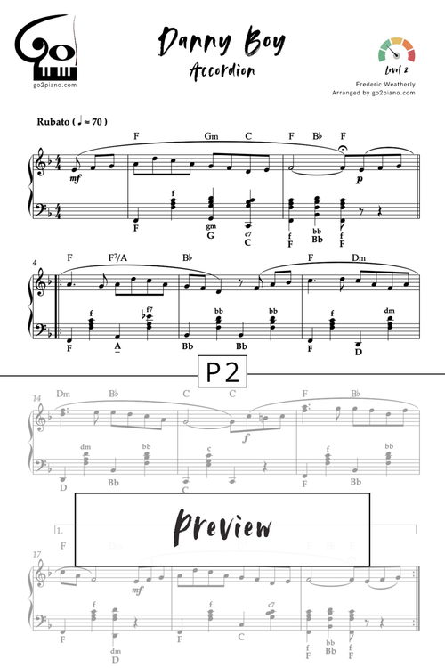 Danny Boy - Accordéon Go2Piano