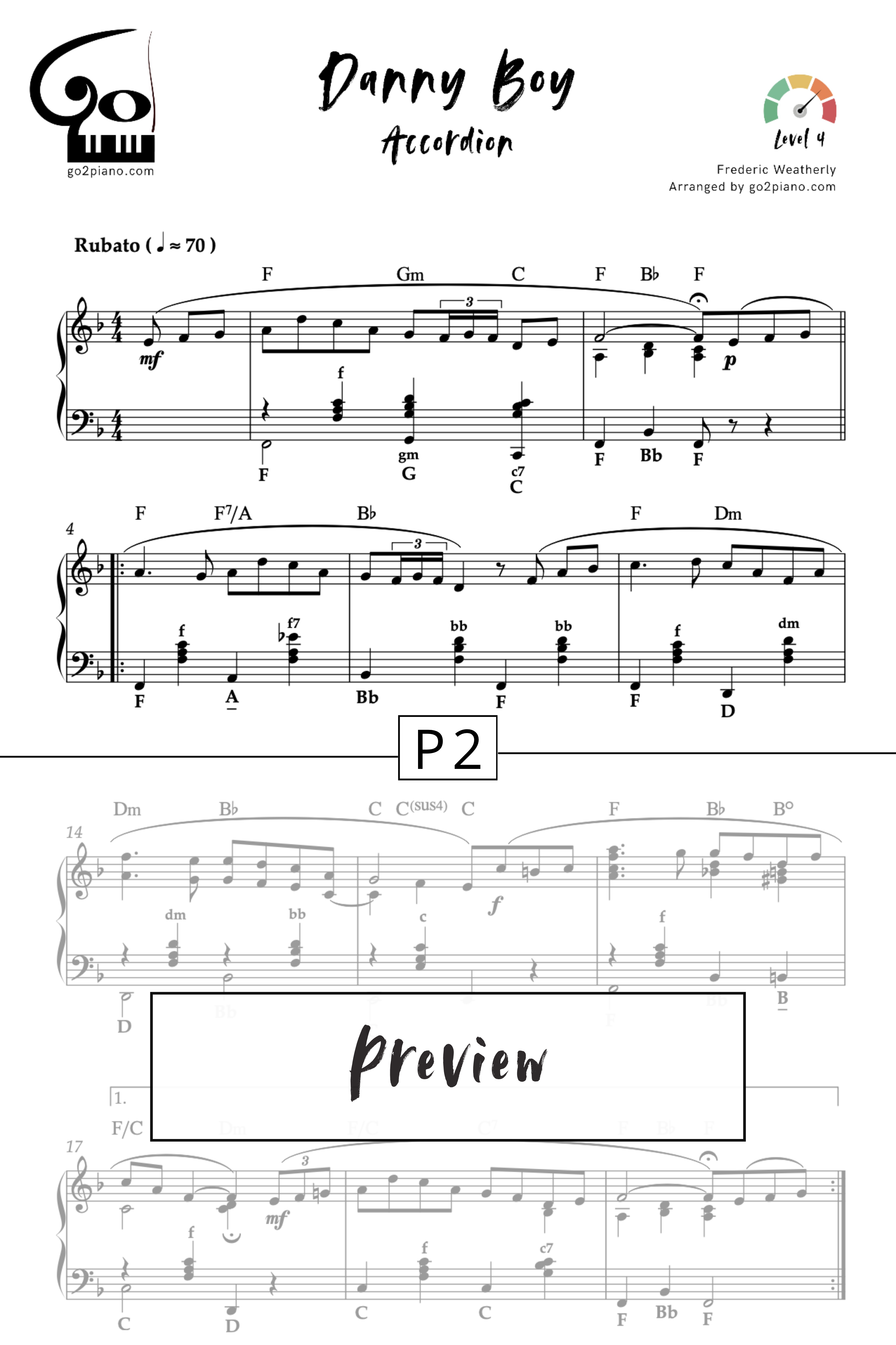 Danny Boy - Accordéon Go2Piano