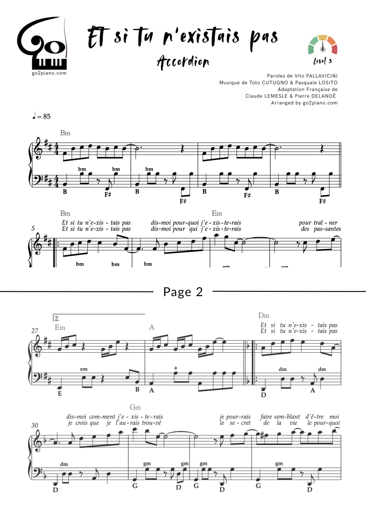 Et si tu n'existais pas Go2Piano