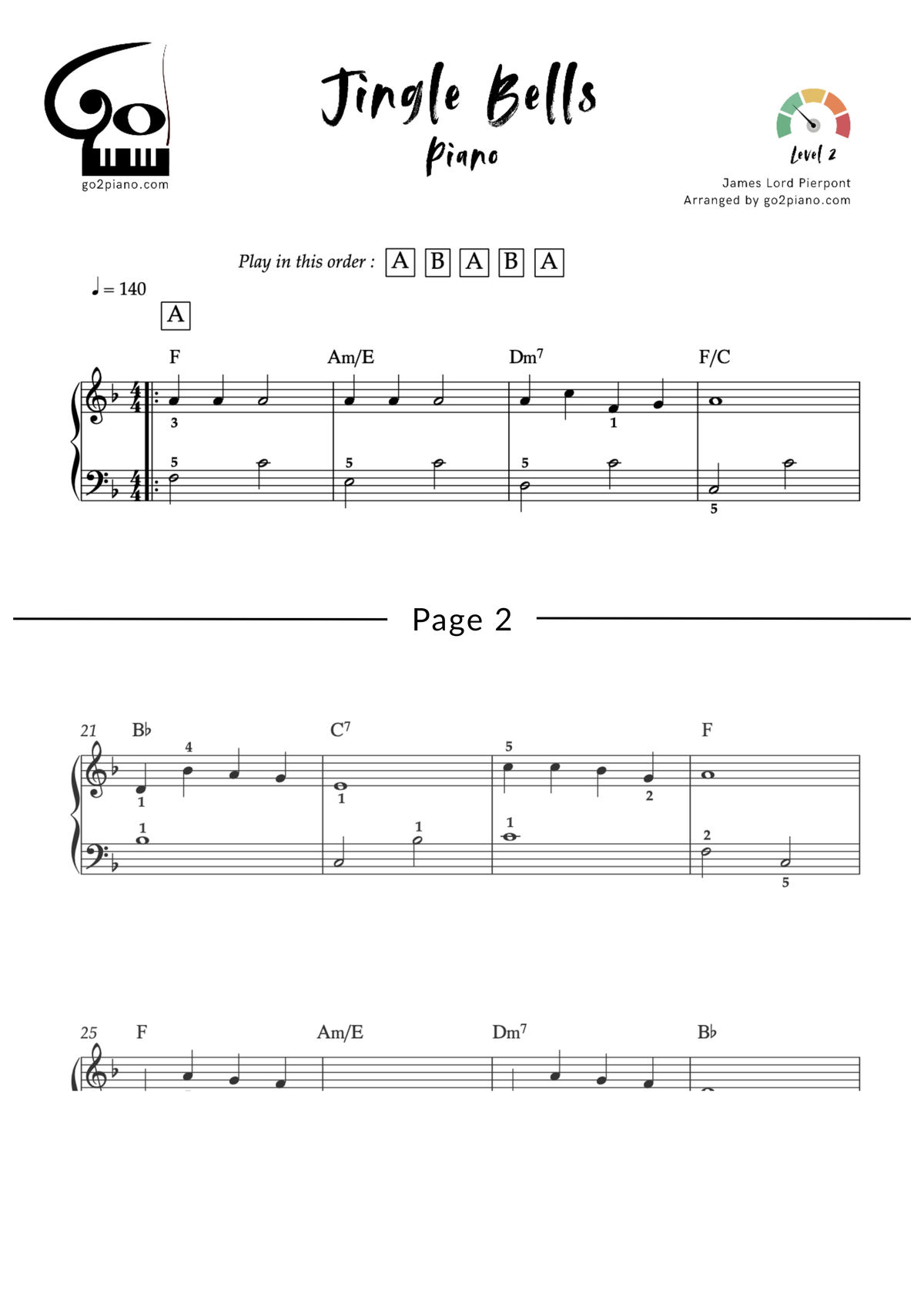Jingle Bells Go2Piano