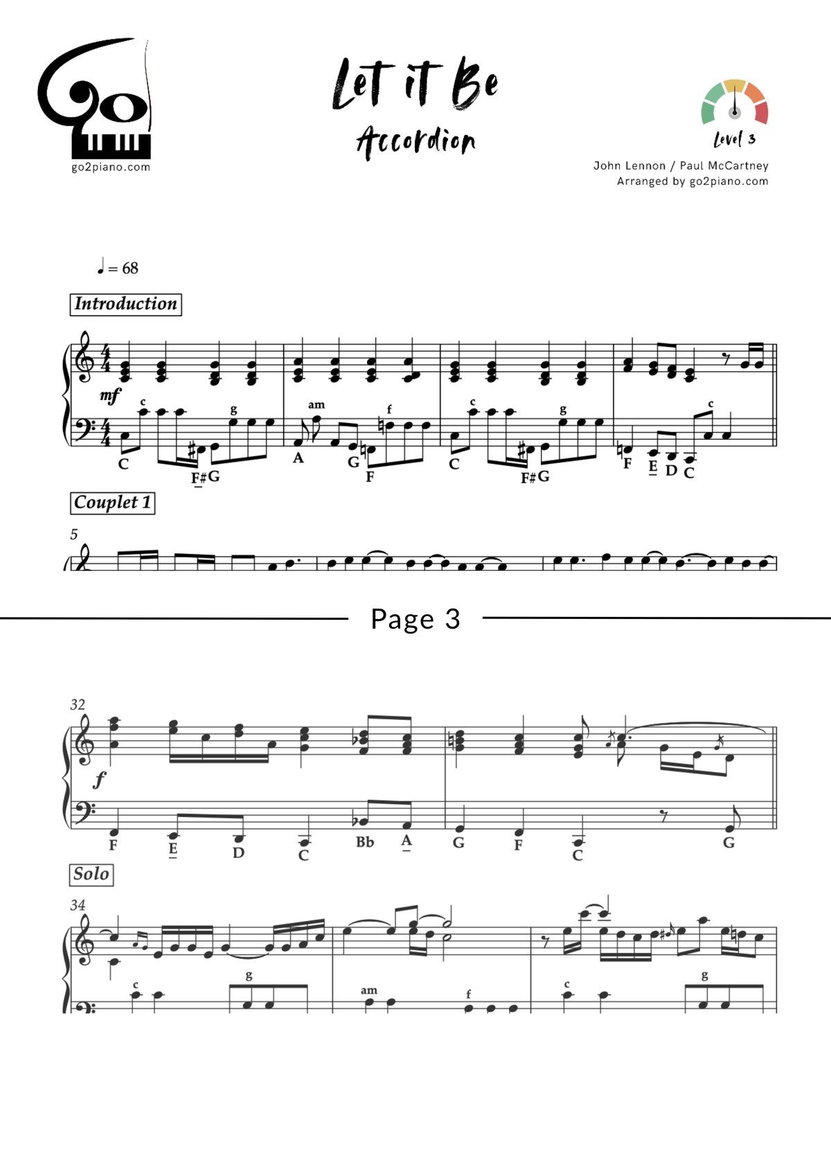 Let It Be Go2Piano
