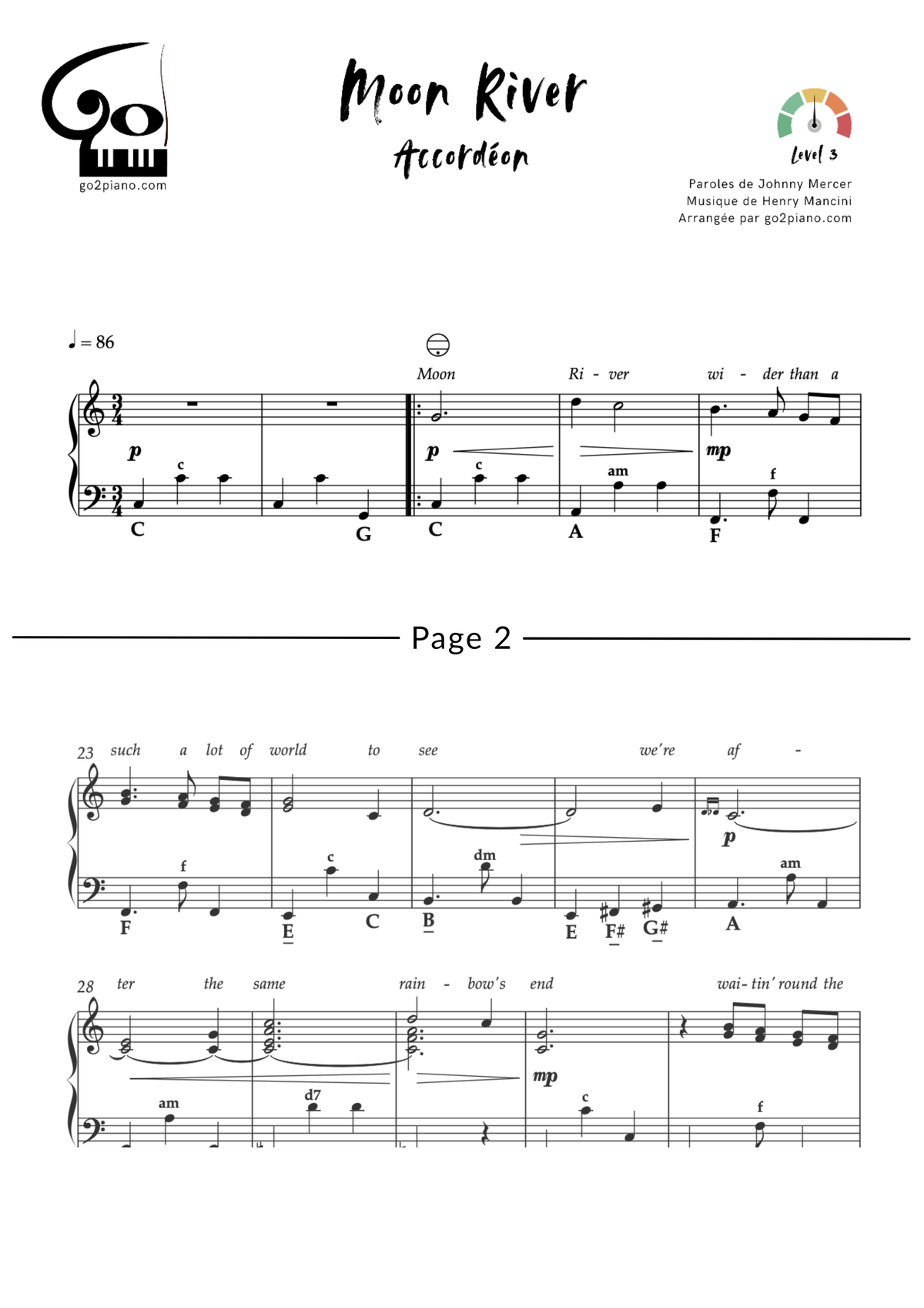 Moon River Go2Piano