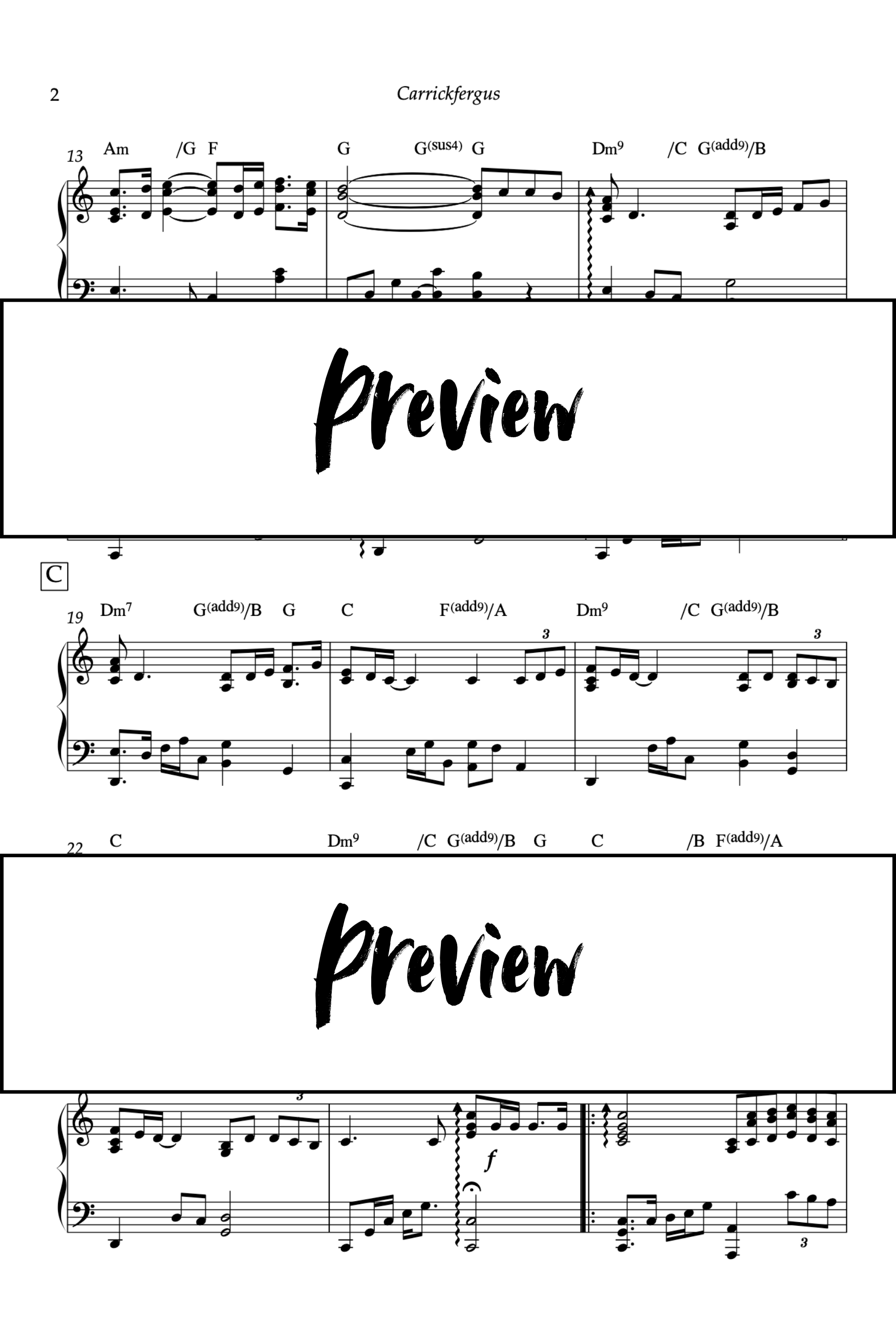Carrickfergus - Piano - Niveau 5 Go2Piano