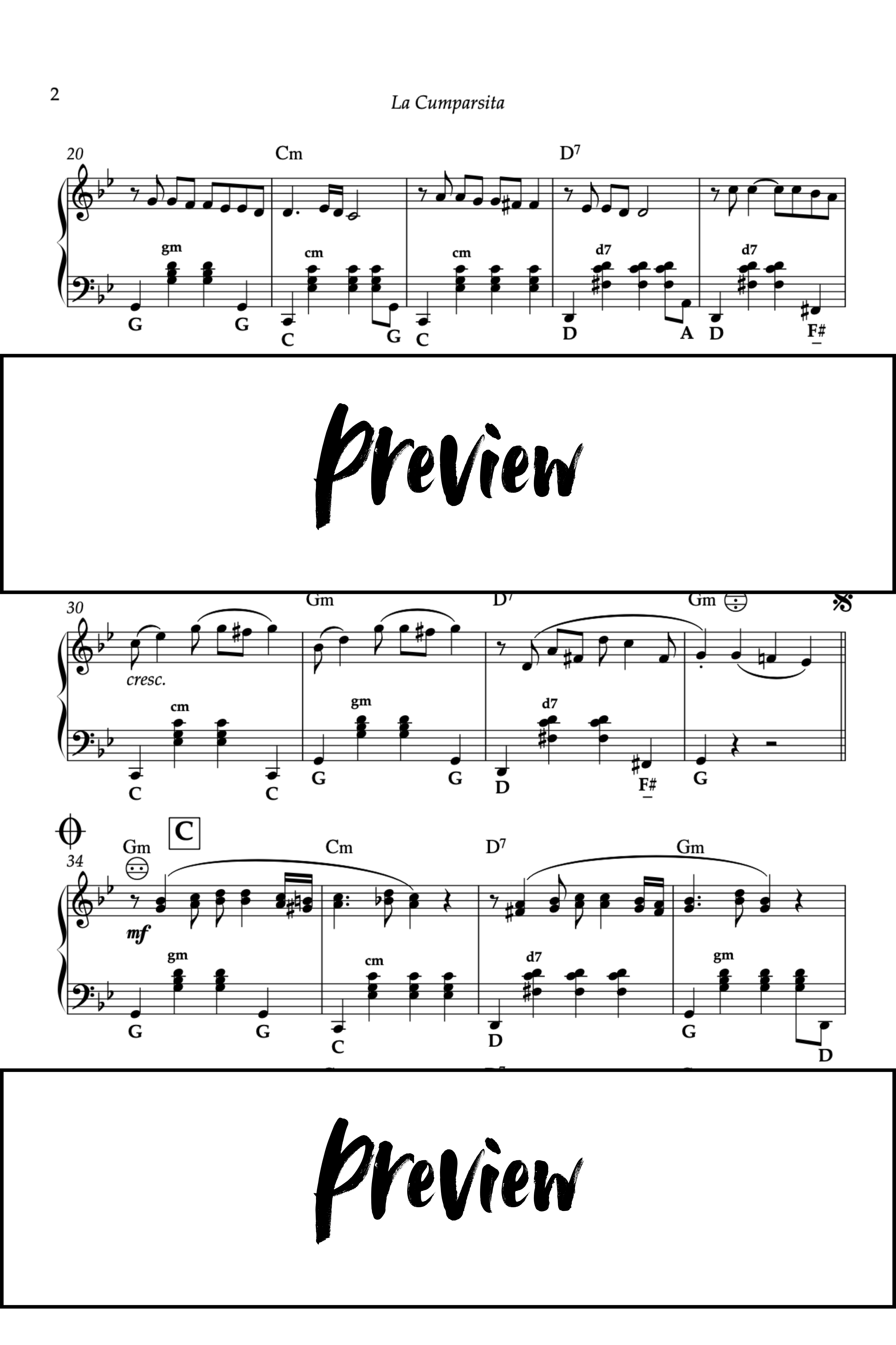 La Cumparsita - Accordéon - Niveau 3 Go2Piano