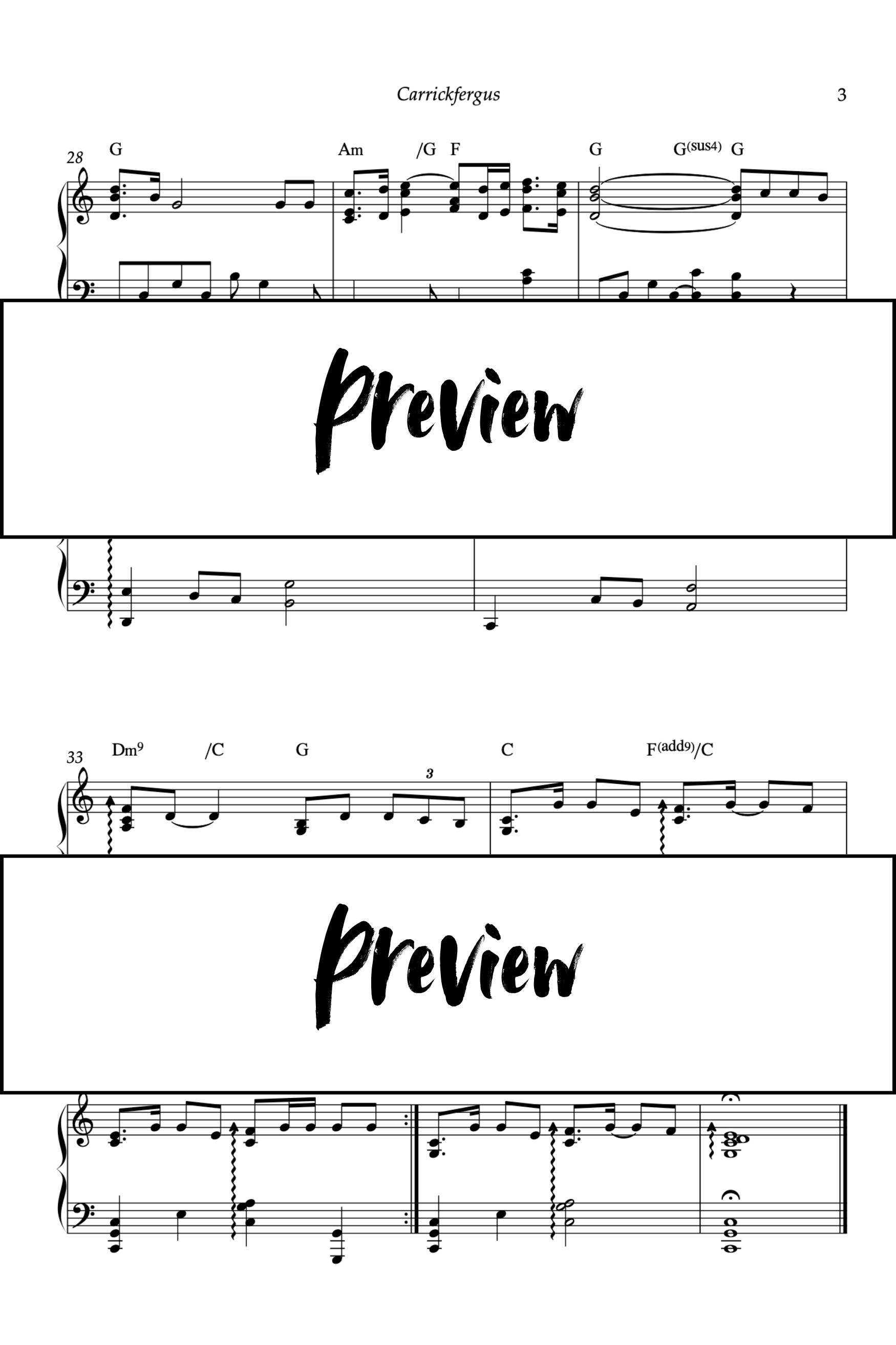 Carrickfergus - Piano - Niveau 5 Go2Piano
