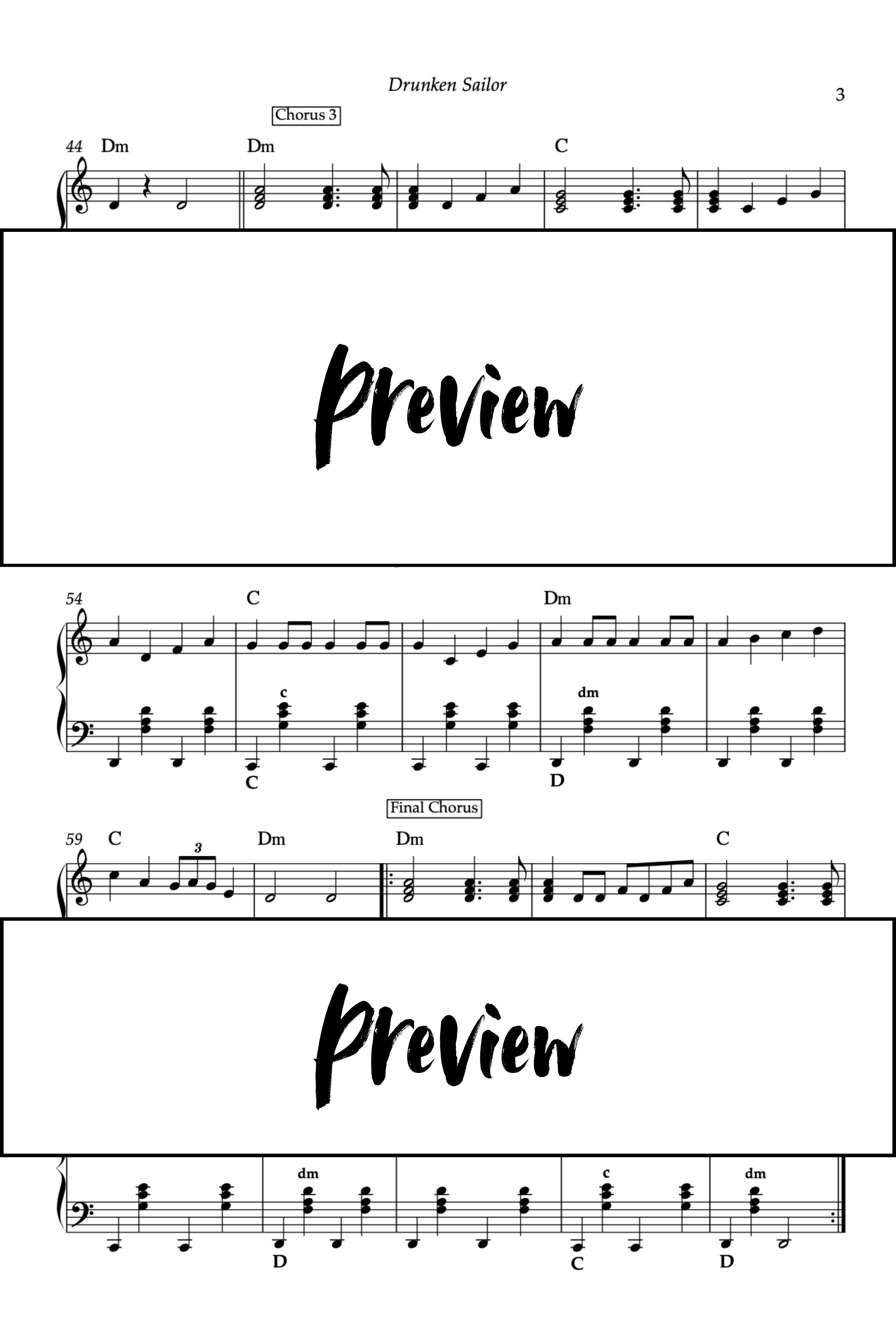 Drunken Sailor - Accordéon - Niveau 4 Go2Piano