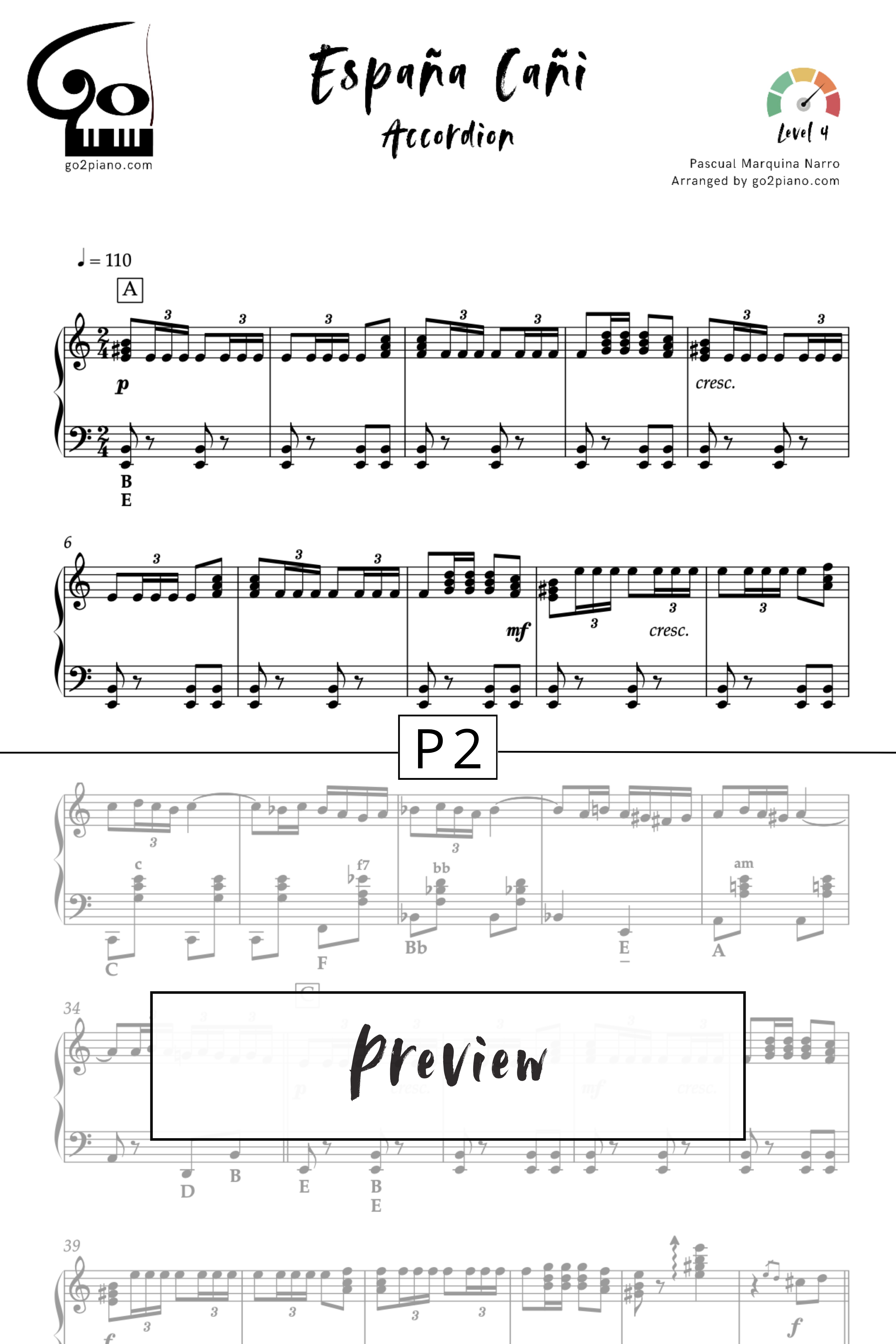 España Cañi - Accordéon Go2Piano