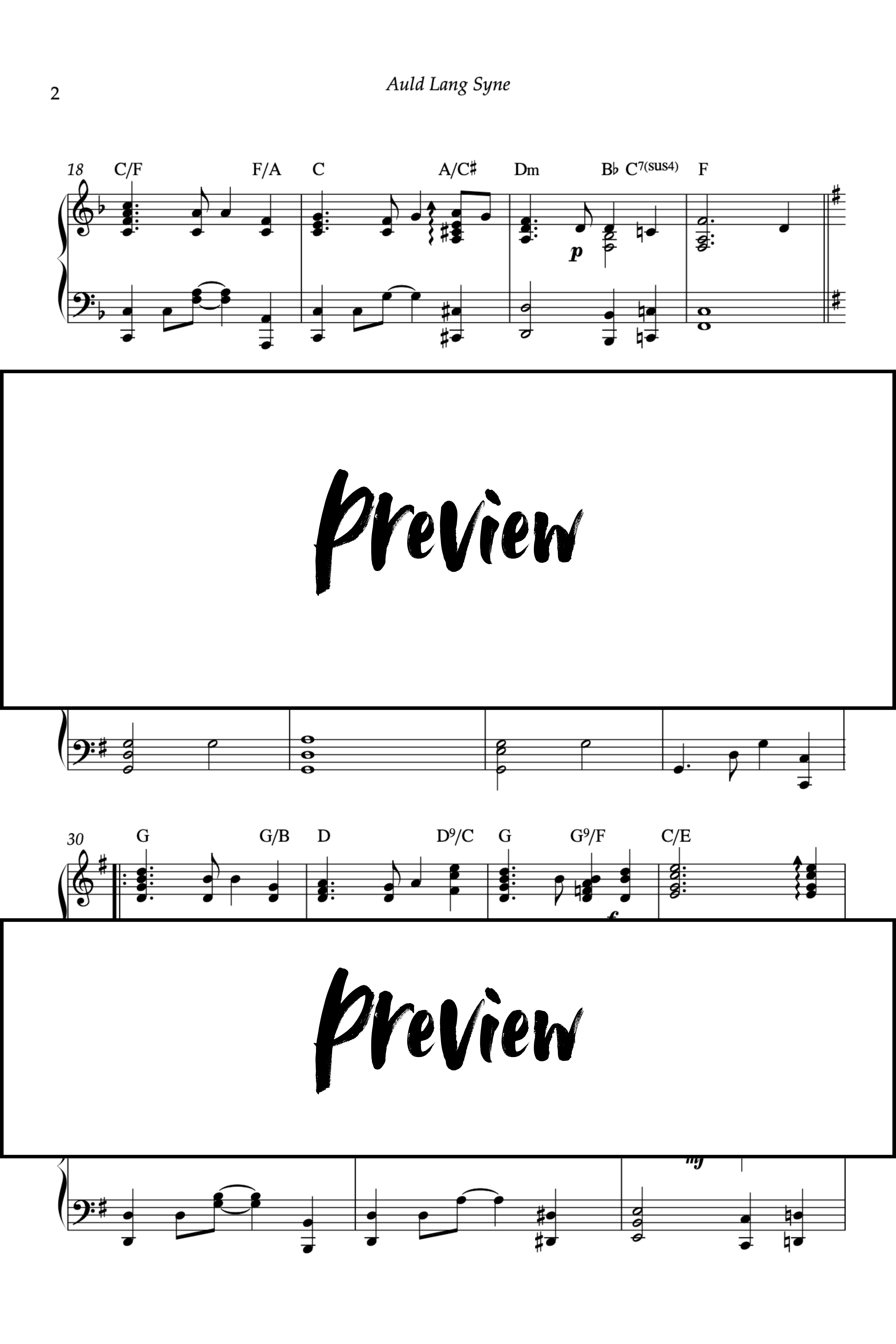 Auld Lang Syne - Piano - Niveau 4 Go2Piano