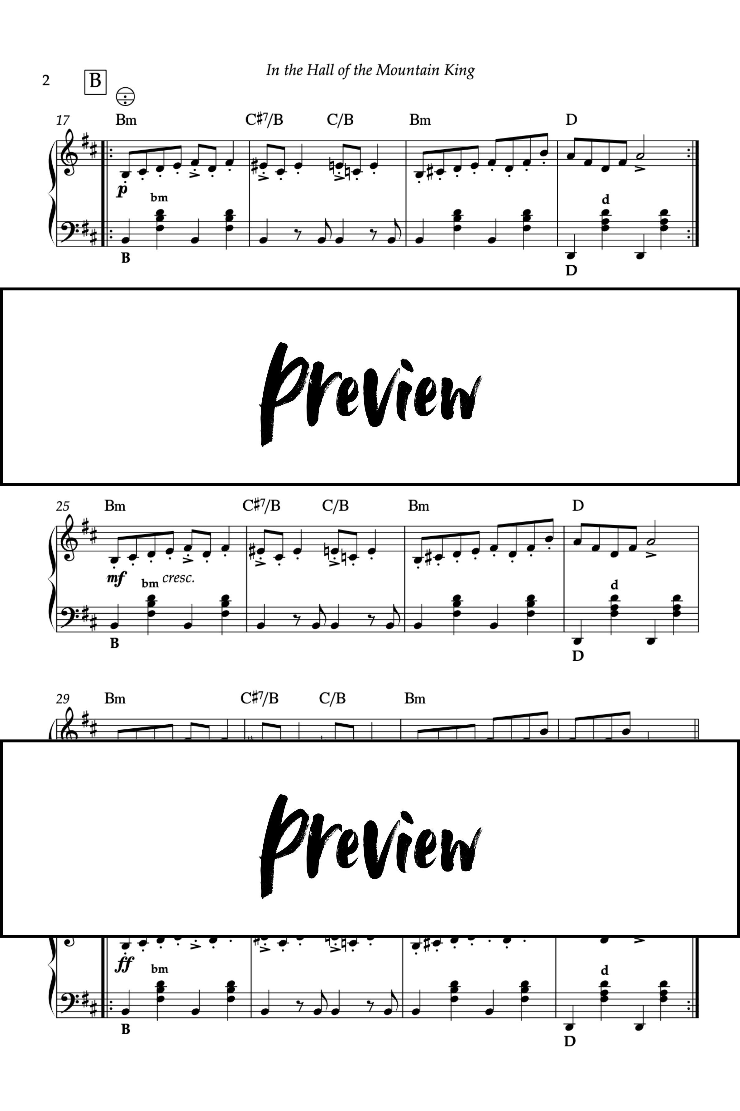 In the Hall of the Mountain King - Accordéon - Niveau 4 Go2Piano